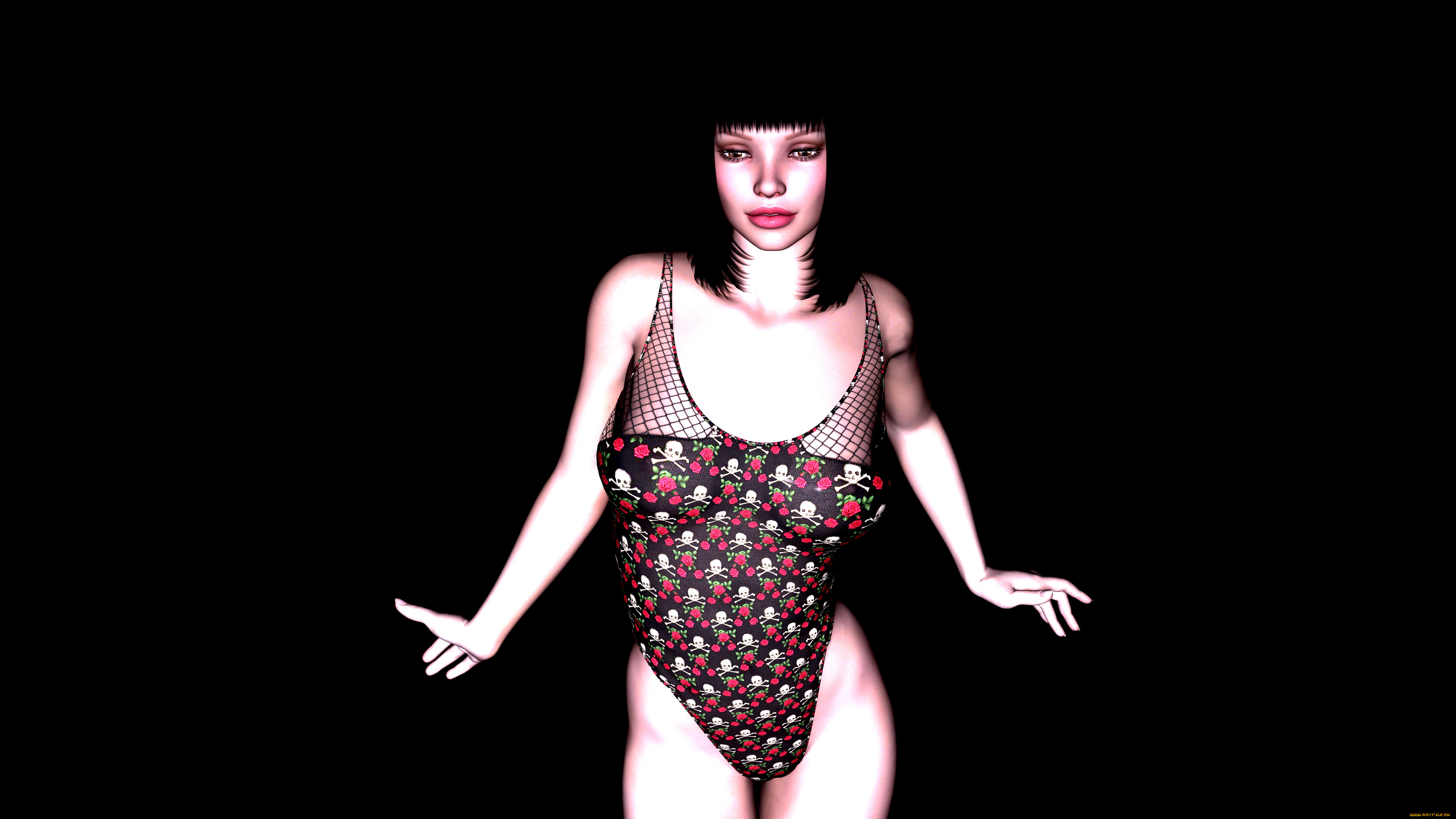 3д, графика, люди, , people, девушка, взгляд, фон