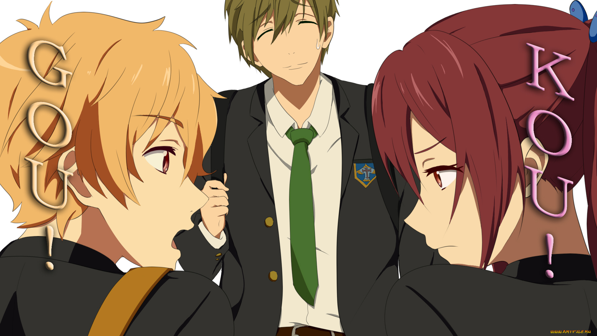 аниме, free, девушка, парень