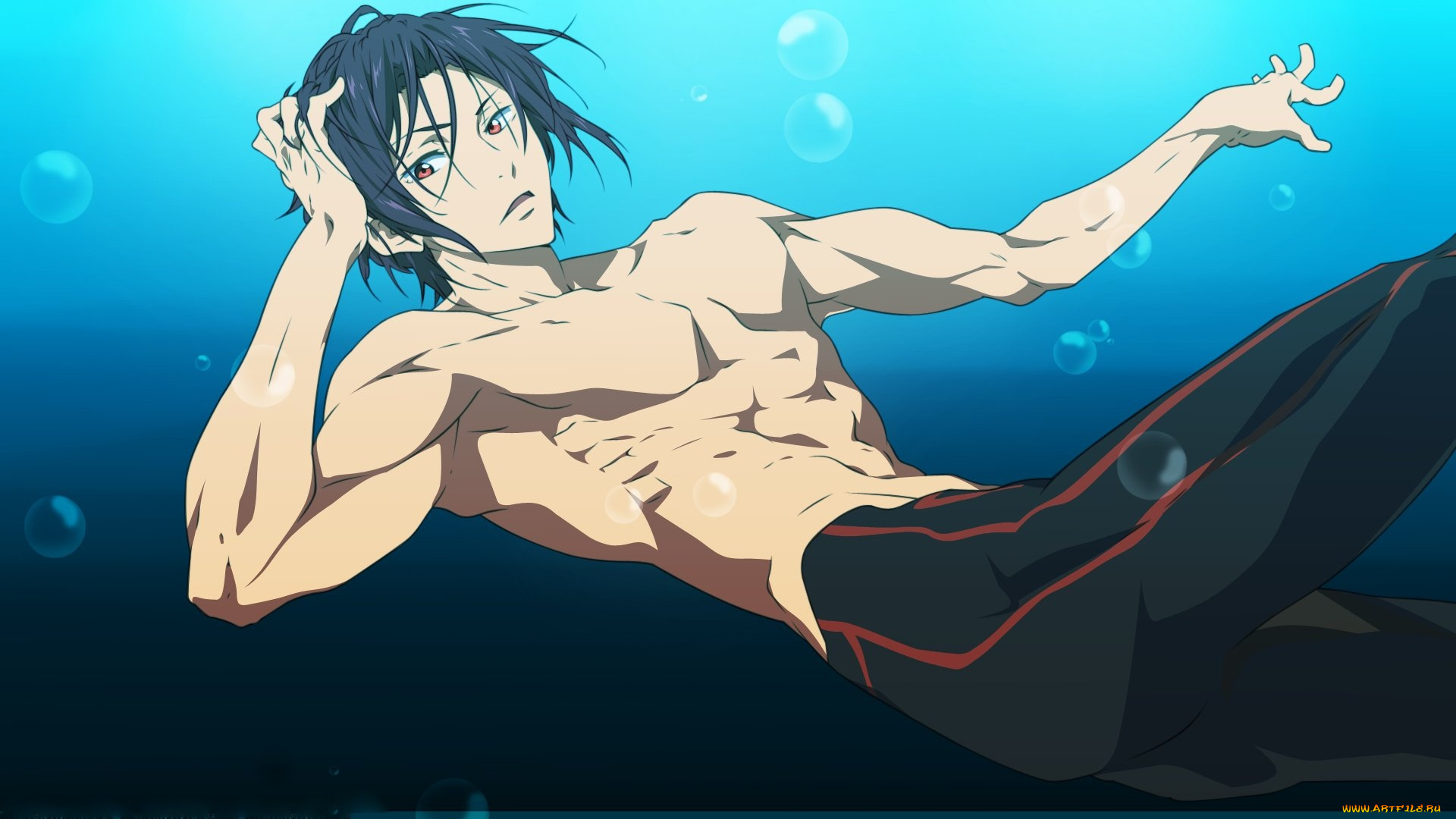 аниме, free, парень