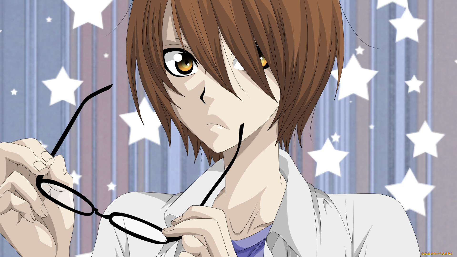 аниме, love, stage, изуми, парень, очки