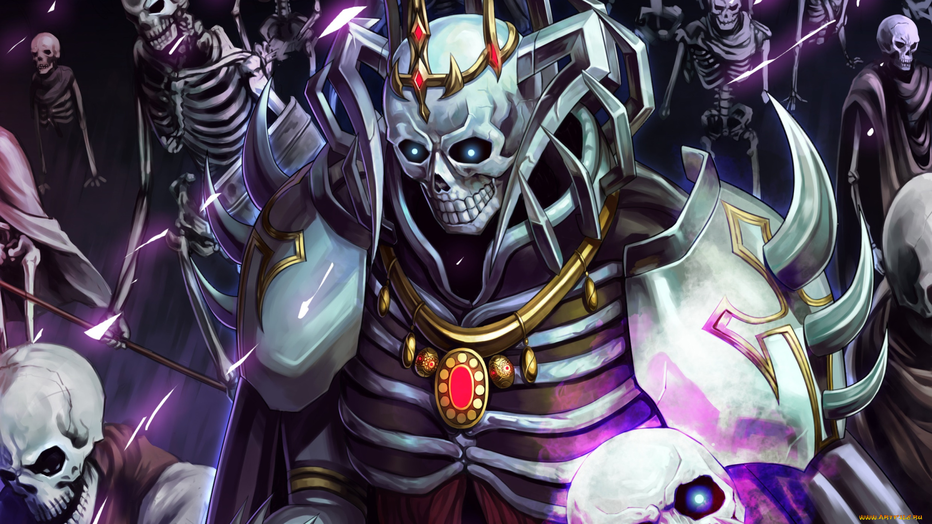 аниме, магия, , колдовство, , halloween, скелеты, нежить