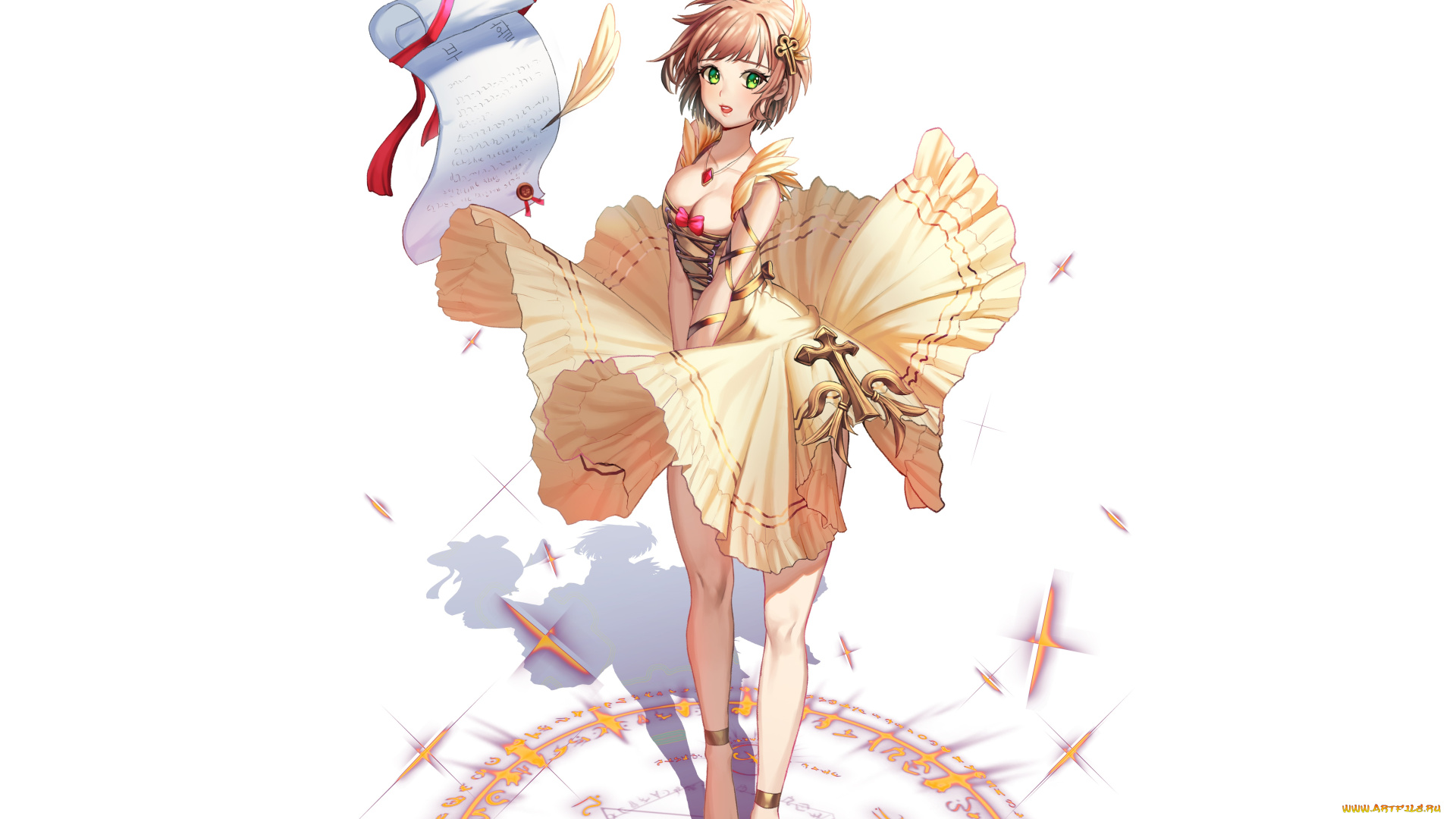 аниме, unknown, , другое, doyoom, арт, девушка, свиток