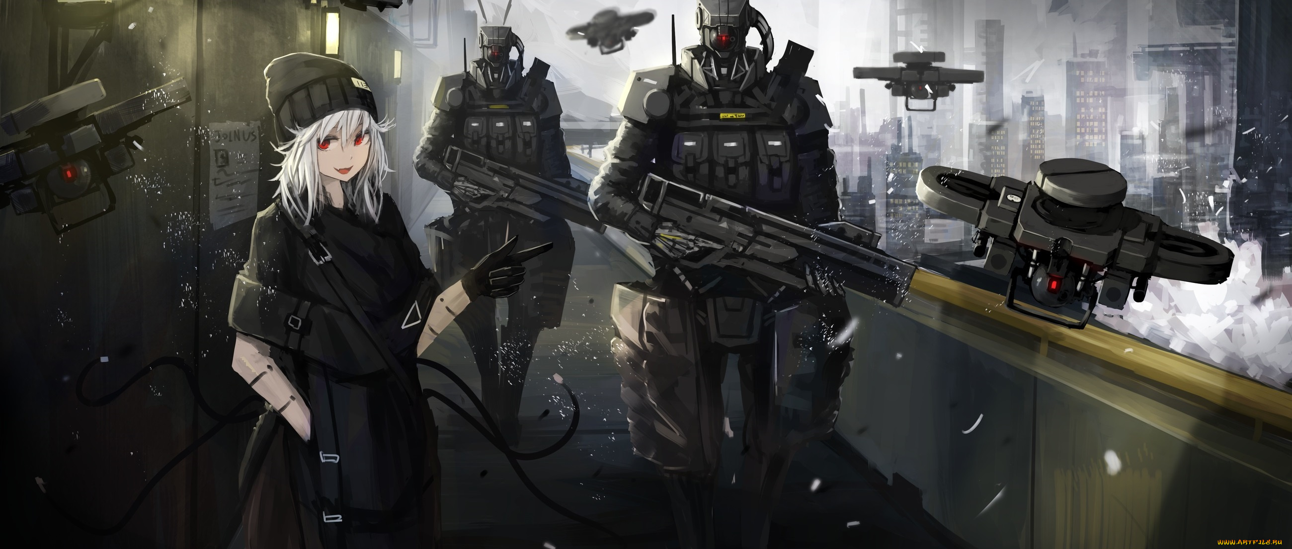 аниме, оружие, , техника, , технологии, девушка, роботы, kasagarasu