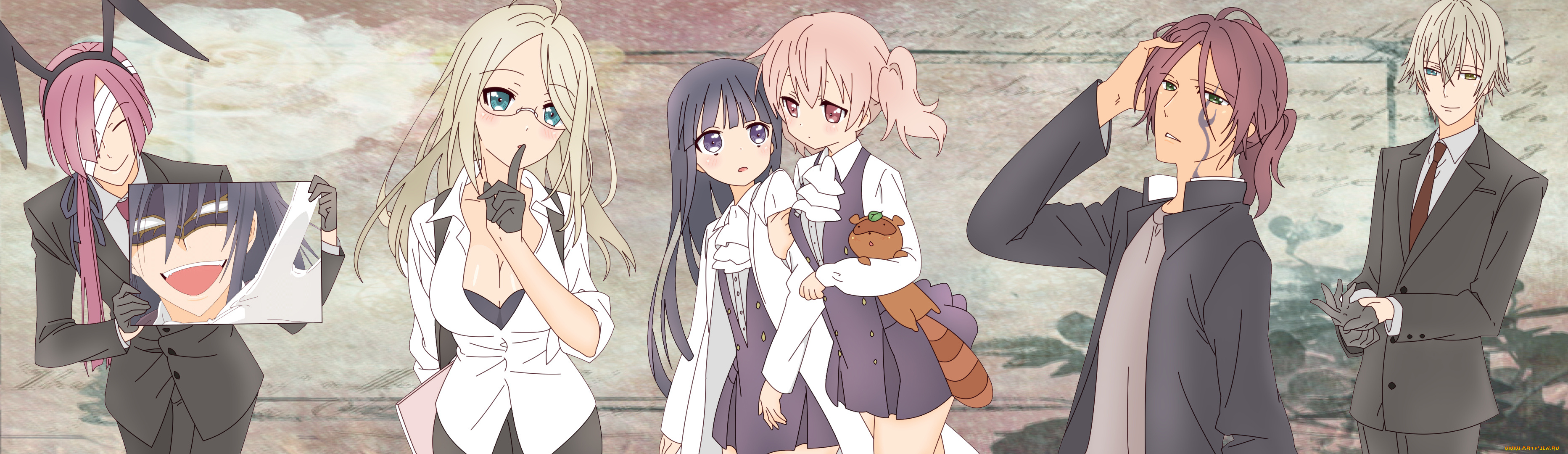 аниме, inu, x, boku, ss, персонажи, парни, девушки