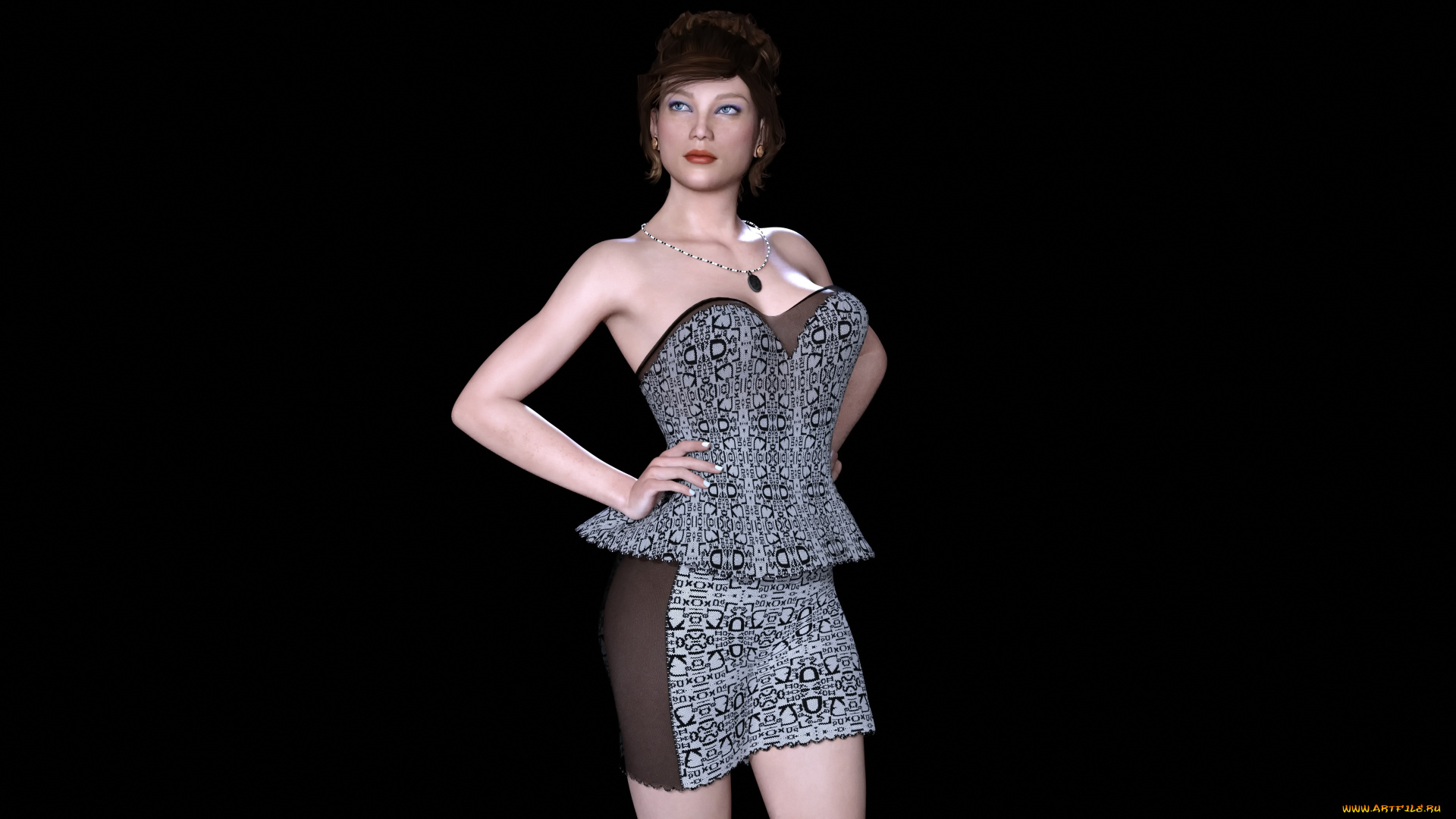 3д, графика, люди, , people, девушка, взгляд, фон