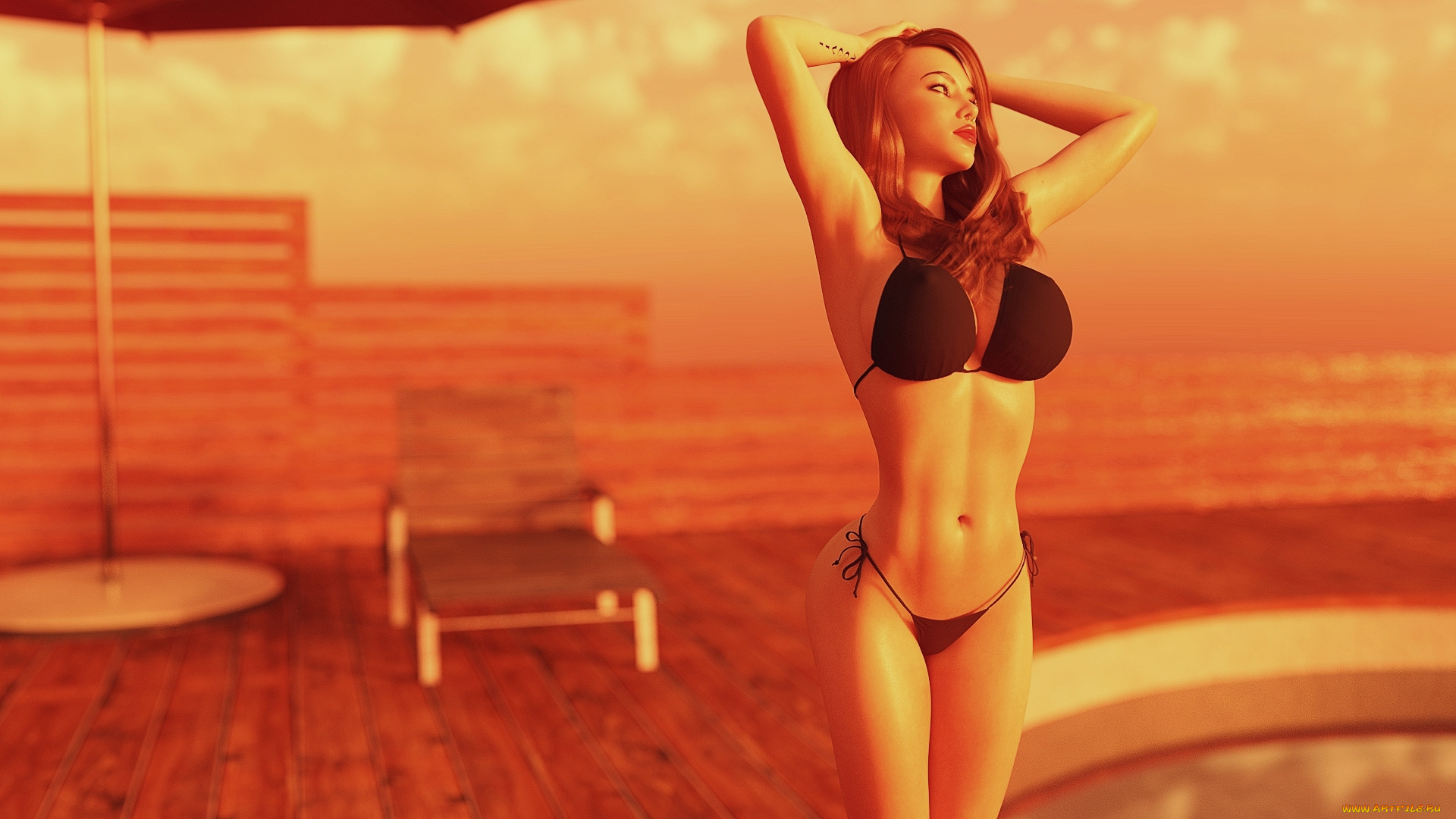 3д, графика, люди, , people, девушка, взгляд, фон