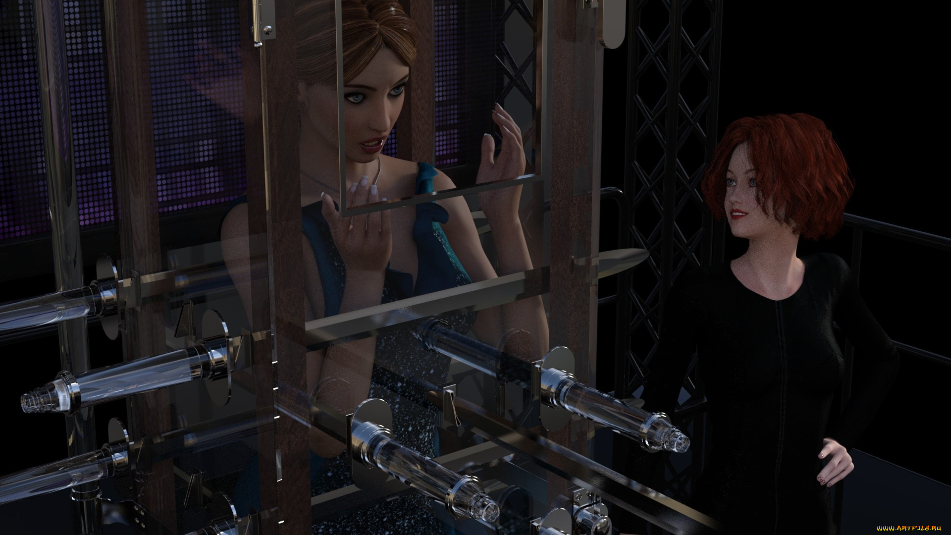 3д, графика, люди, , people, девушки, взгляд, фон