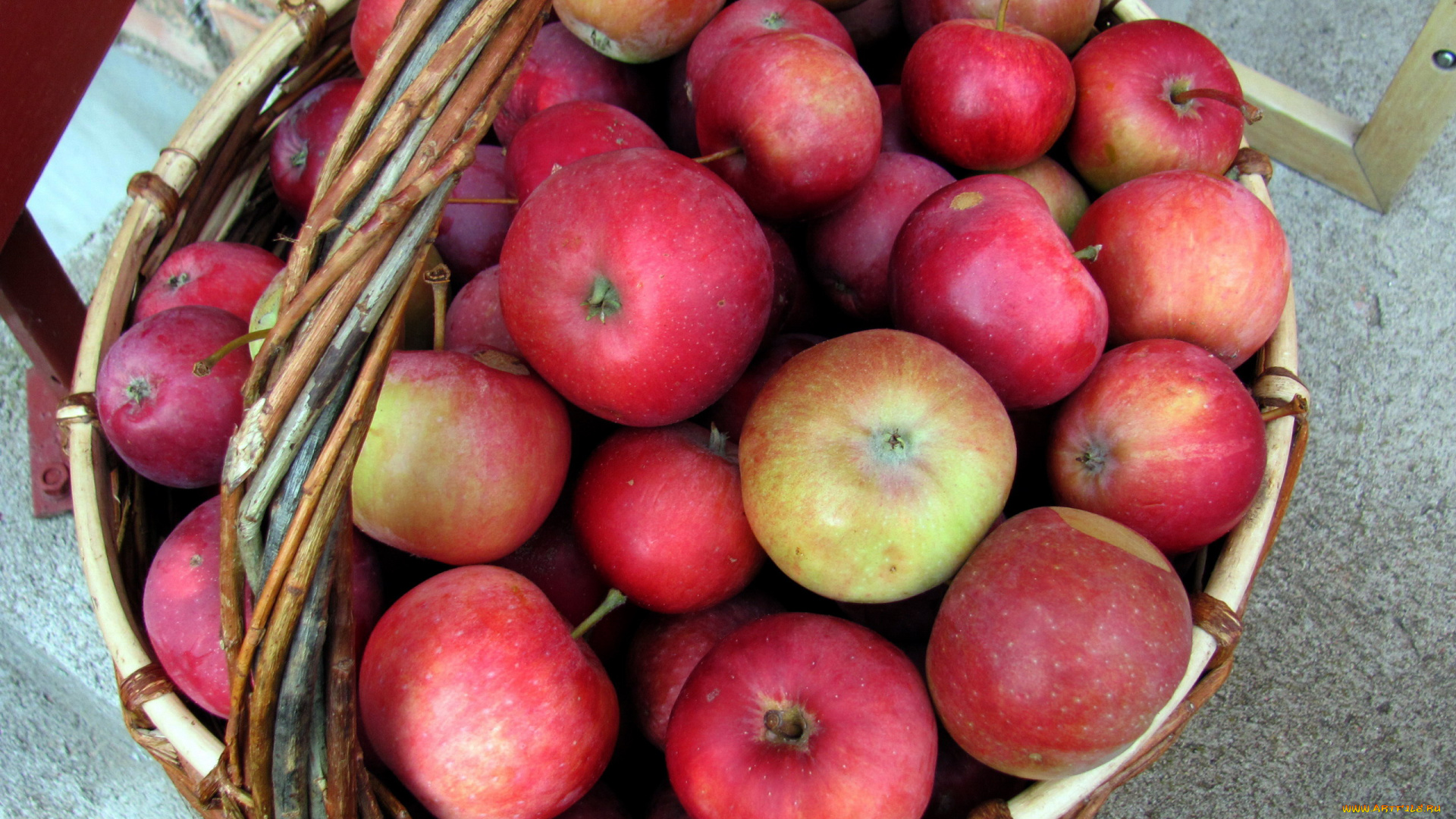 еда, Яблоки, корзинка, урожай, яблоки