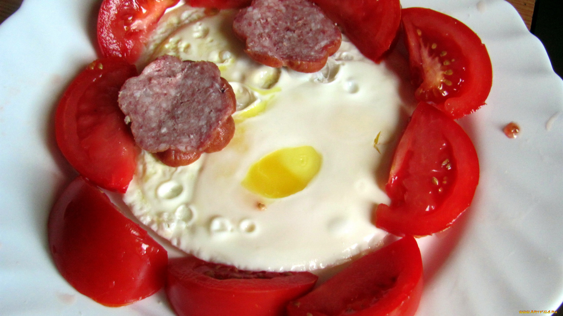 еда, Яичные, блюда, помидоры, яичница