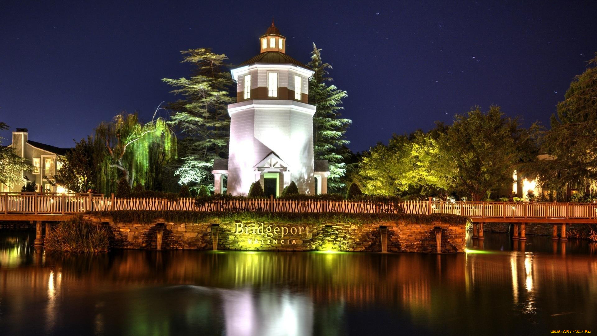 города, валенсия, , испании, река, мост, башня