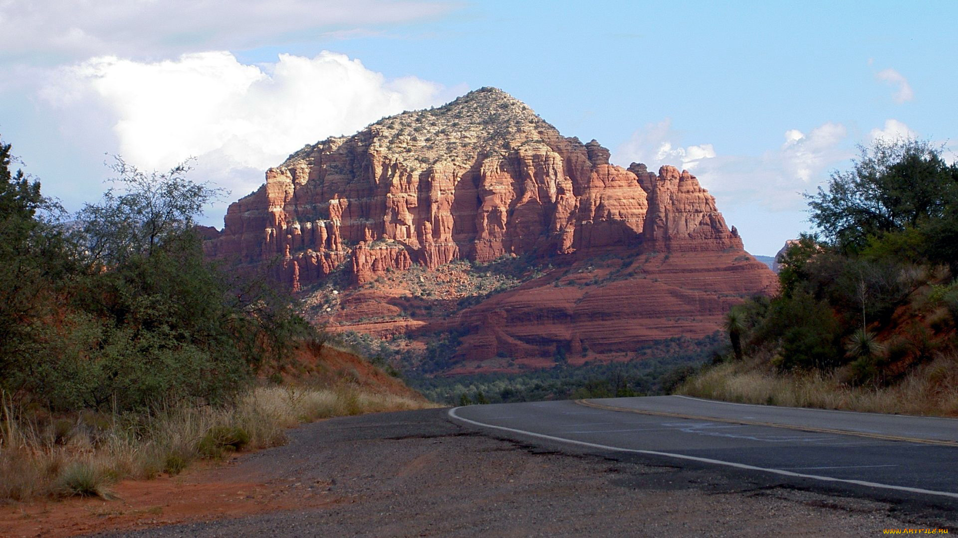 природа, дороги, шоссе, гора