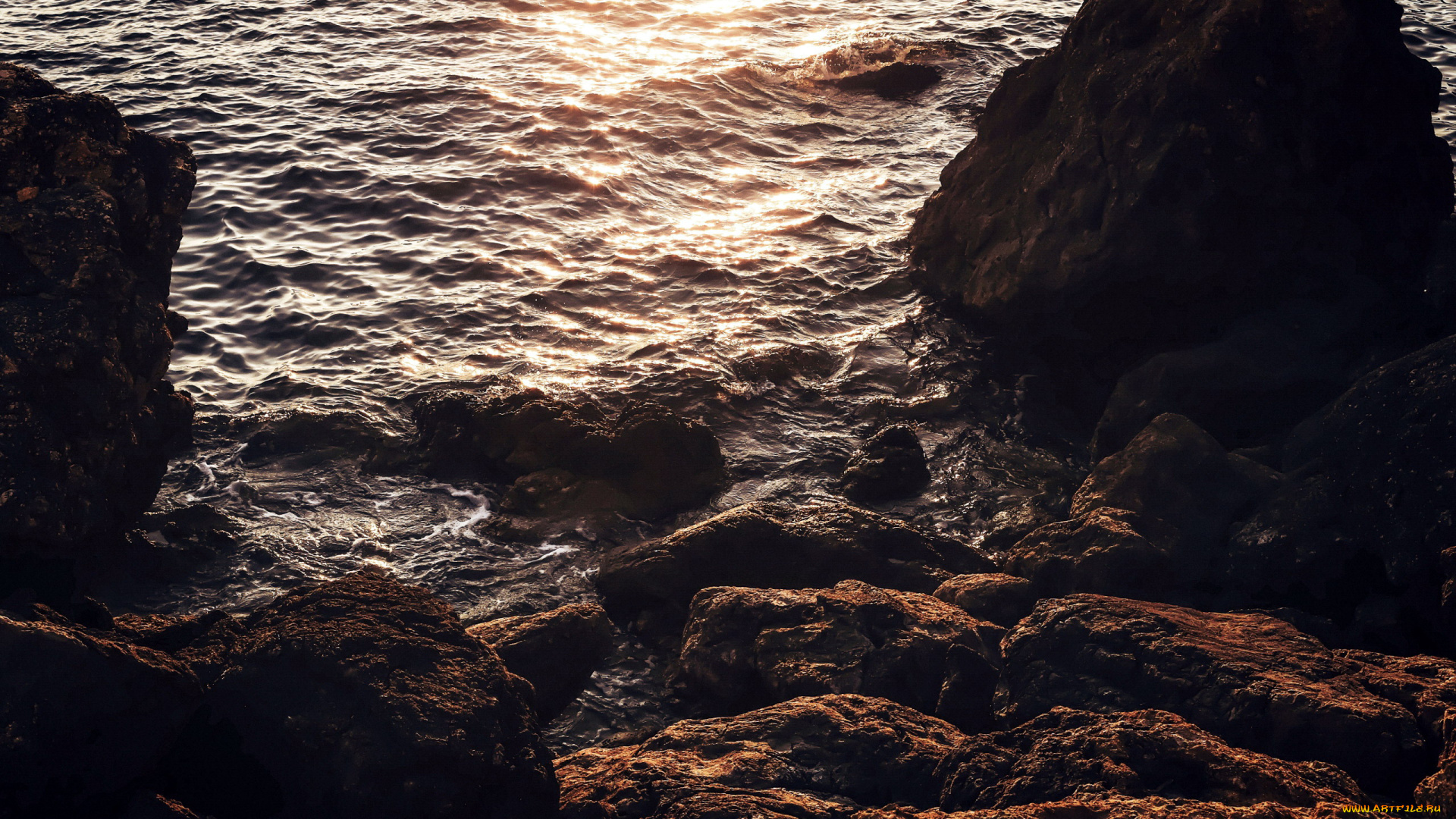 природа, побережье, вода, камни, скалы