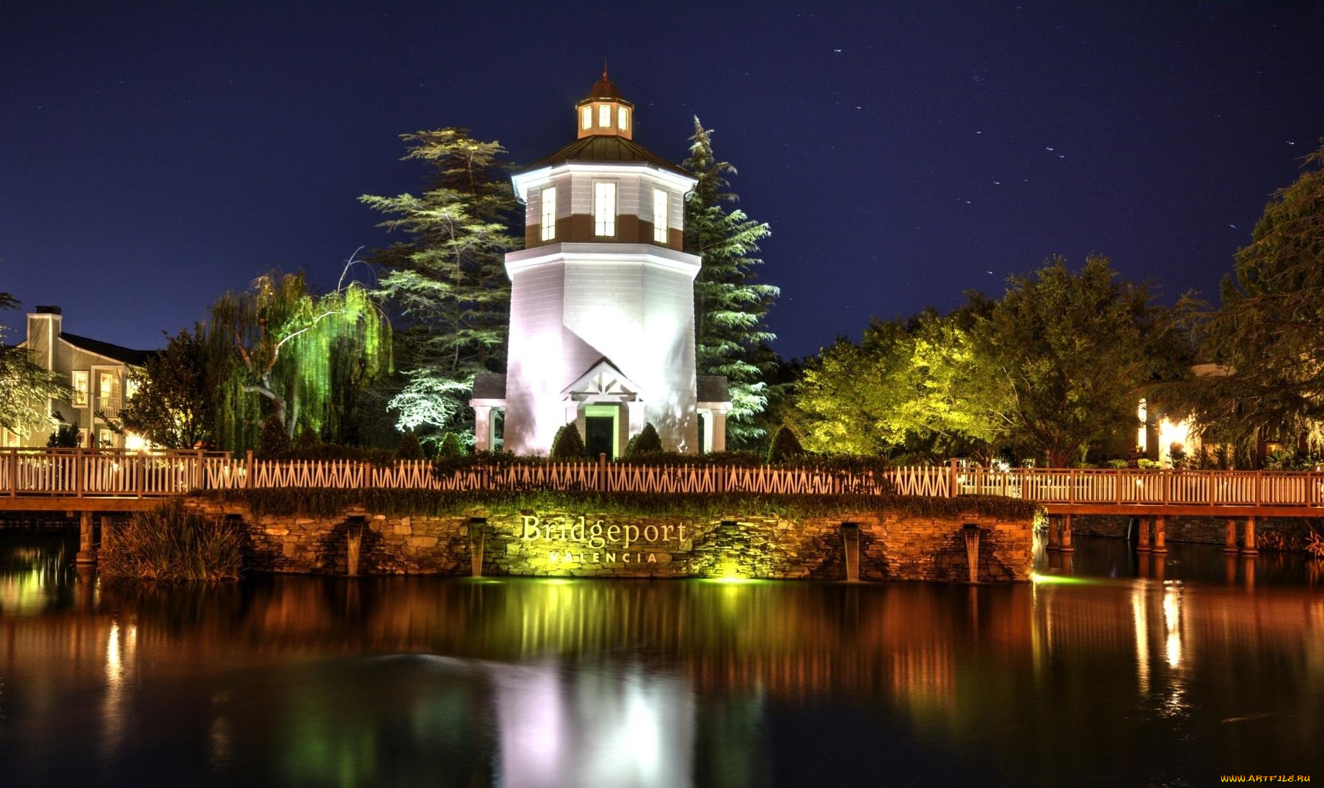 города, валенсия, , испании, река, мост, башня