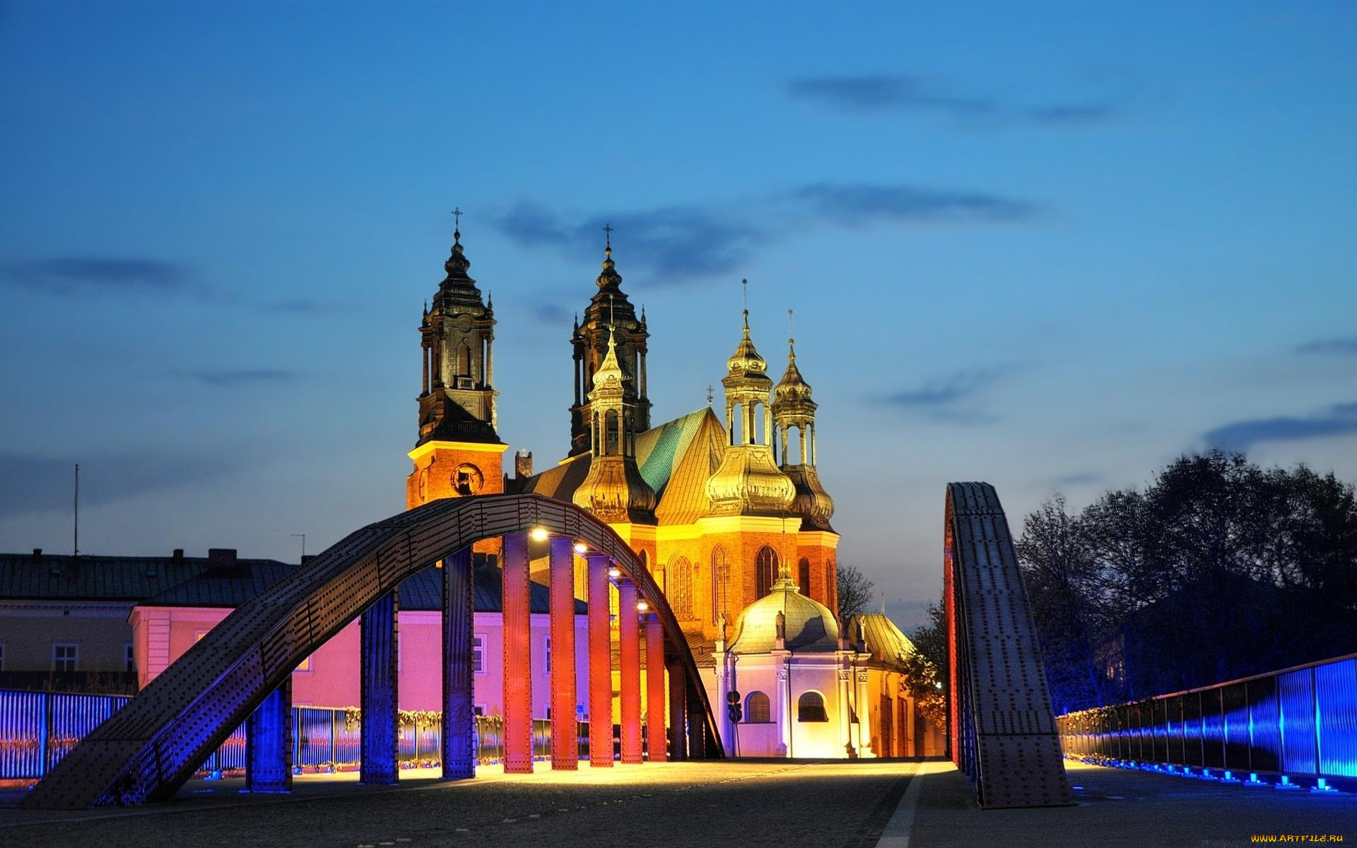 познань, польша, города, -, католические, соборы, , костелы, , аббатства