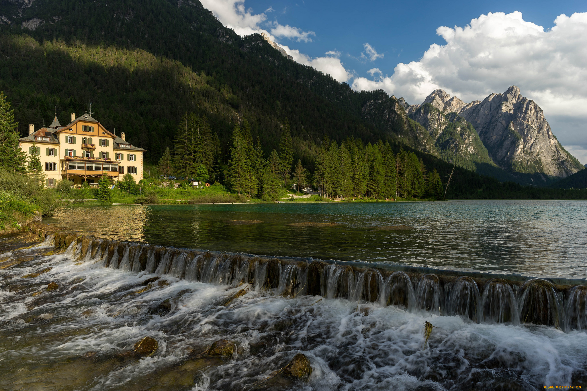 города, -, пейзажи, лес, озеро