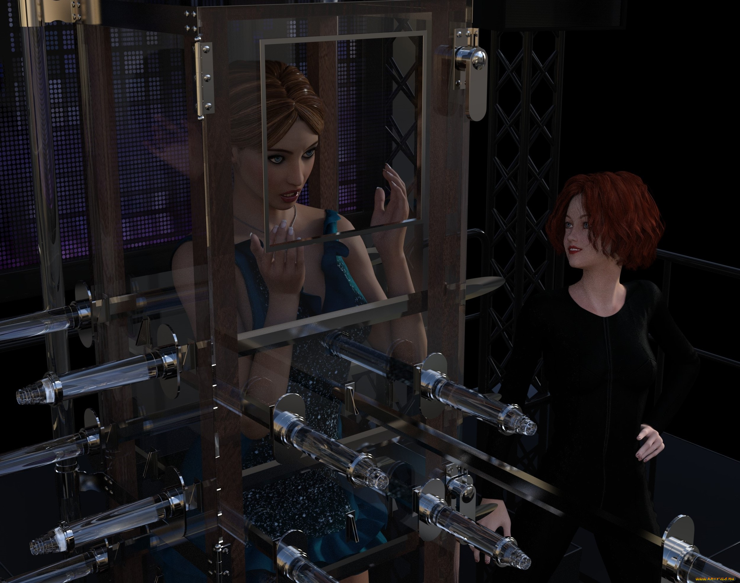 3д, графика, люди, , people, девушки, взгляд, фон