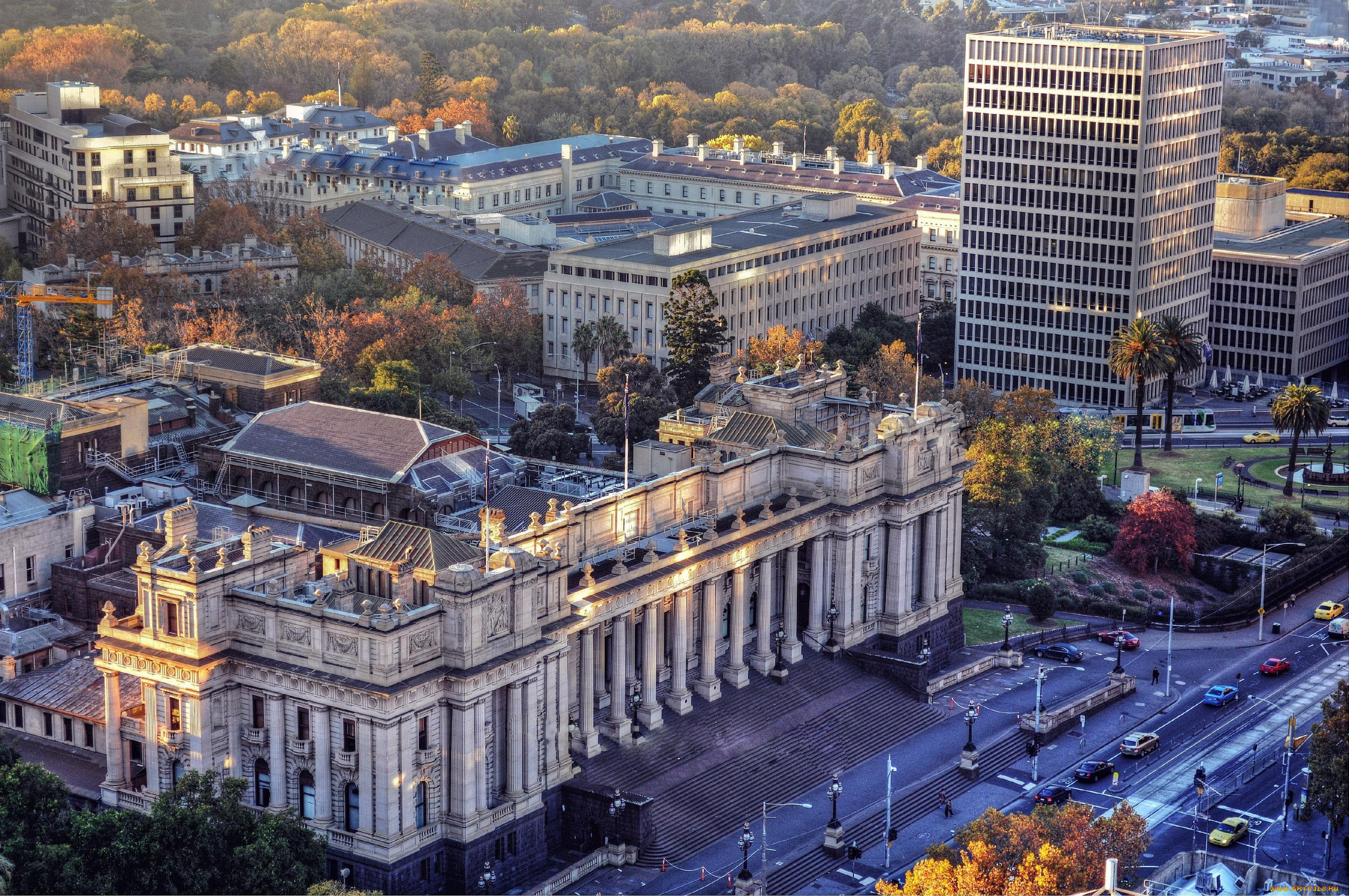 города, мельбурн, , австралия, улица, панорама, здания