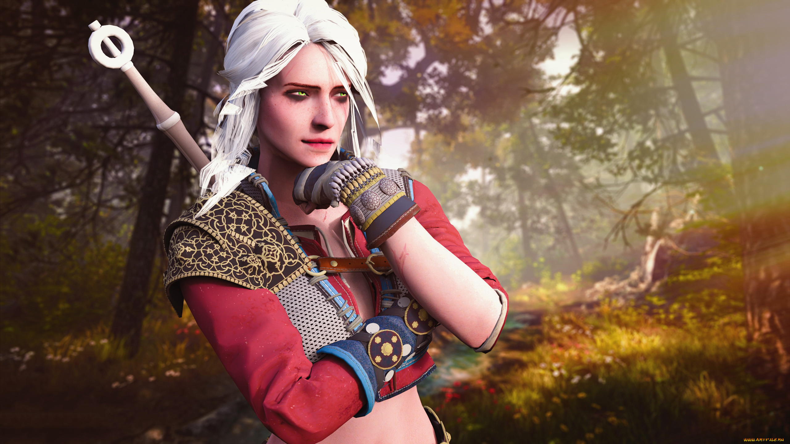 3д, графика, фантазия, , fantasy, меч, фон, девушка