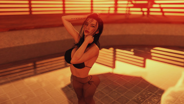 Картинка 3д+графика люди+ people девушка взгляд фон