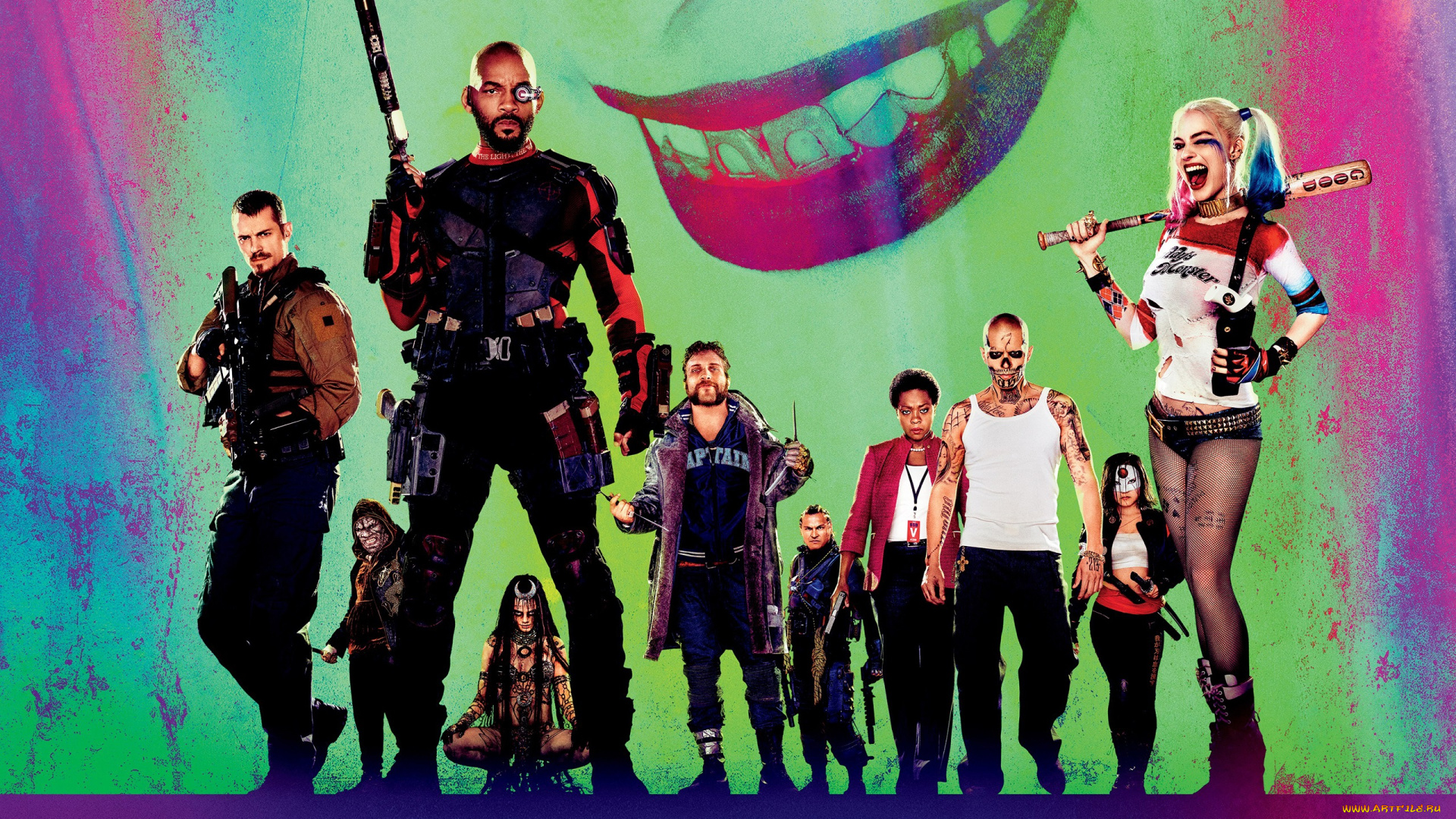 кино, фильмы, suicide, squad, adam, beach, katana, viola, davis, will, smith, joel, kinnaman, amanda, waller, captain, boomerang, killer, croc