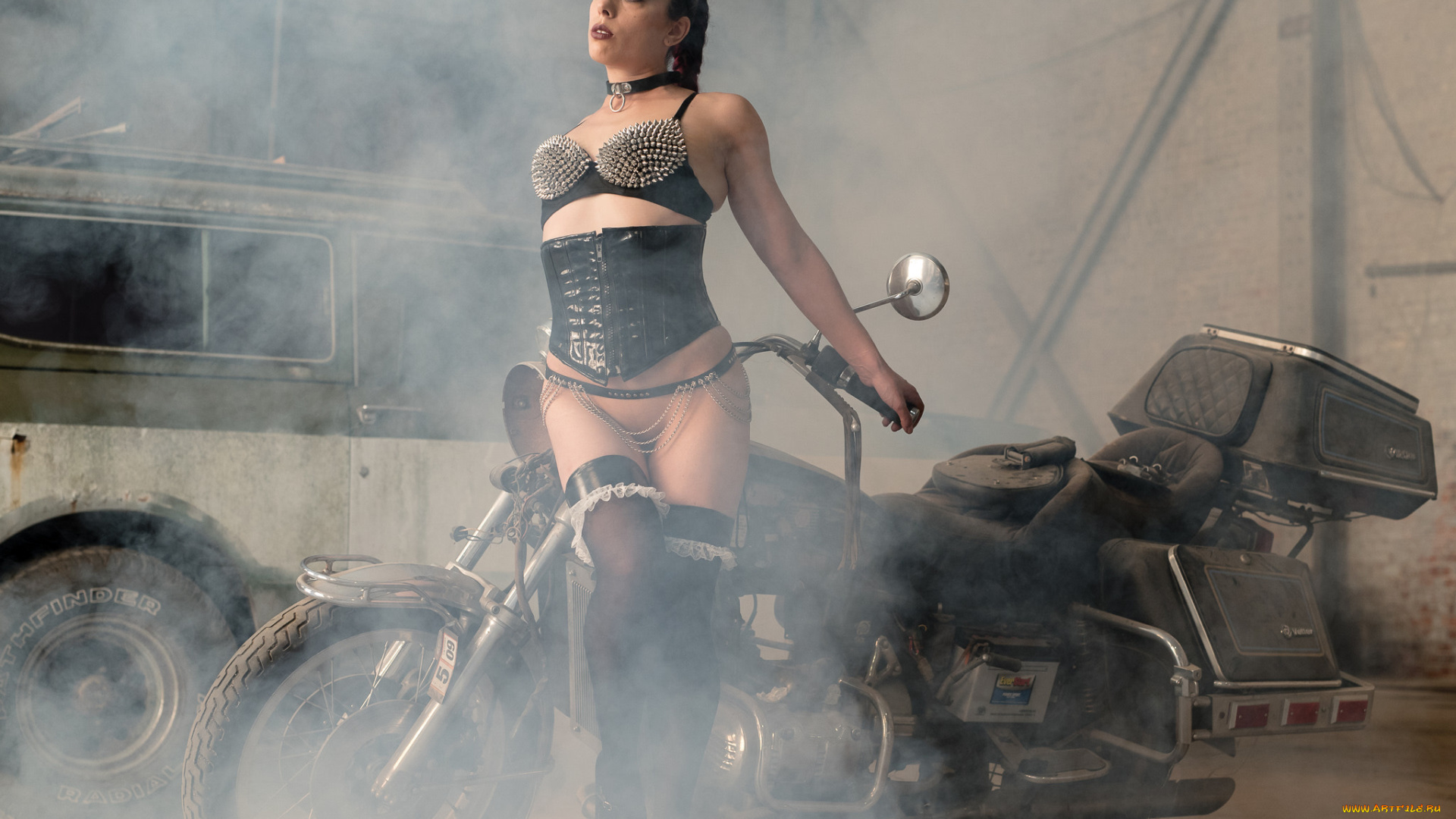 мотоциклы, мото, с, девушкой, девушки