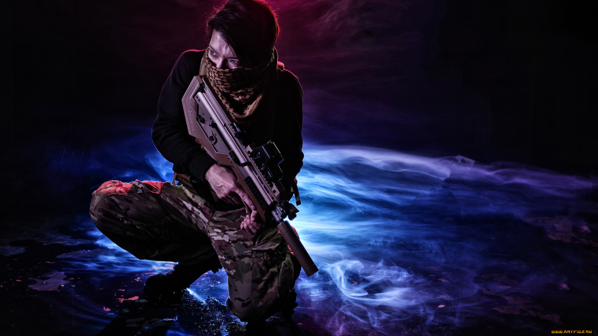 оружие, армия, спецназ, лицо, фон, мужчина