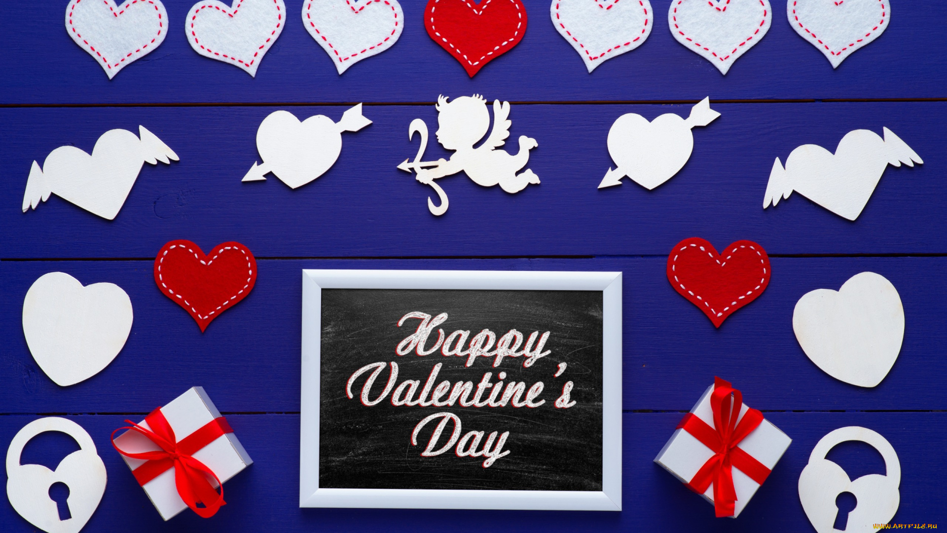 праздничные, день, святого, валентина, , сердечки, , любовь, амур, фон, сердечки