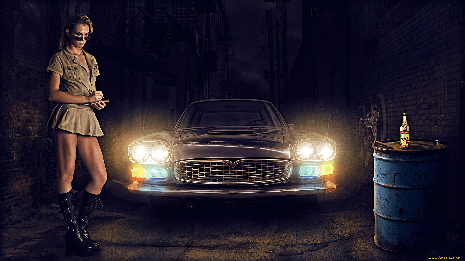 разное, компьютерный, дизайн, автомобиль, водка, девушка, униформа, фон