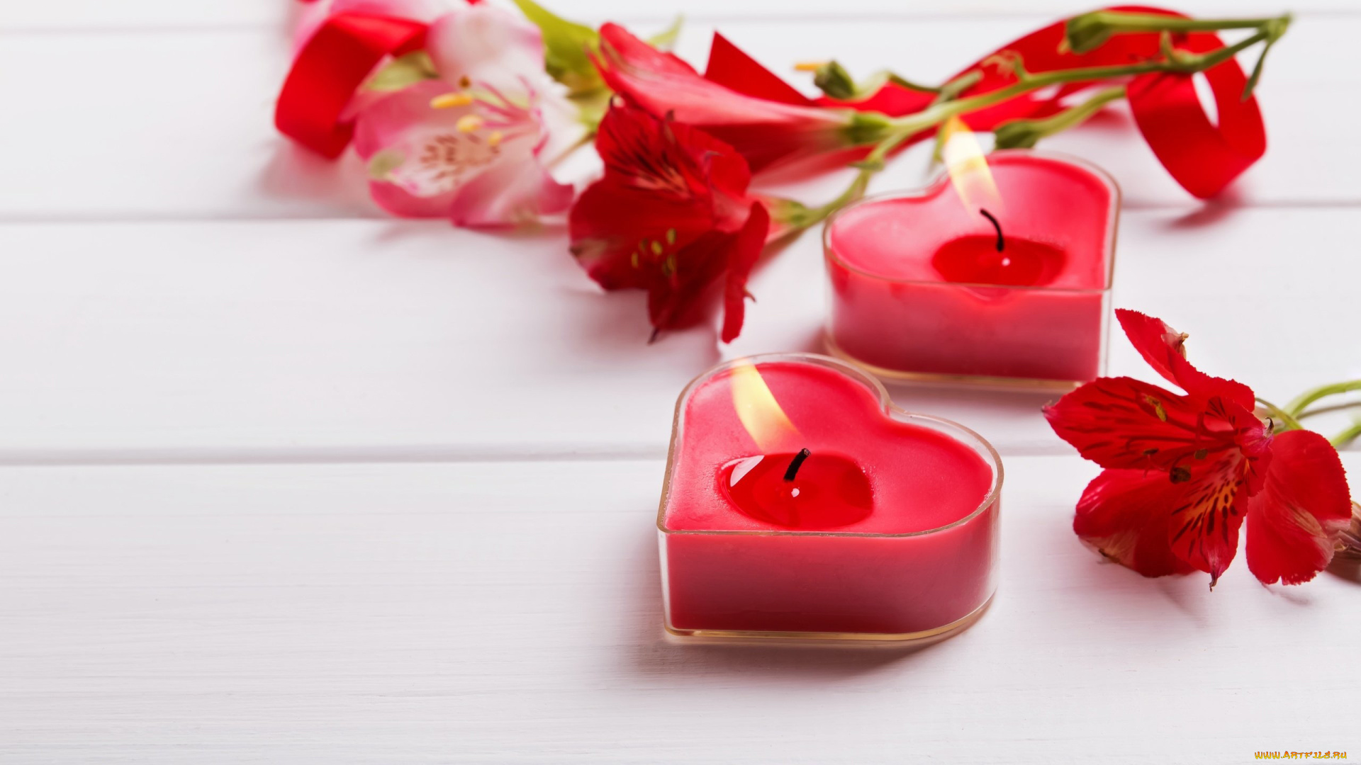 разное, свечи, огоньки, альстромерия, пламя