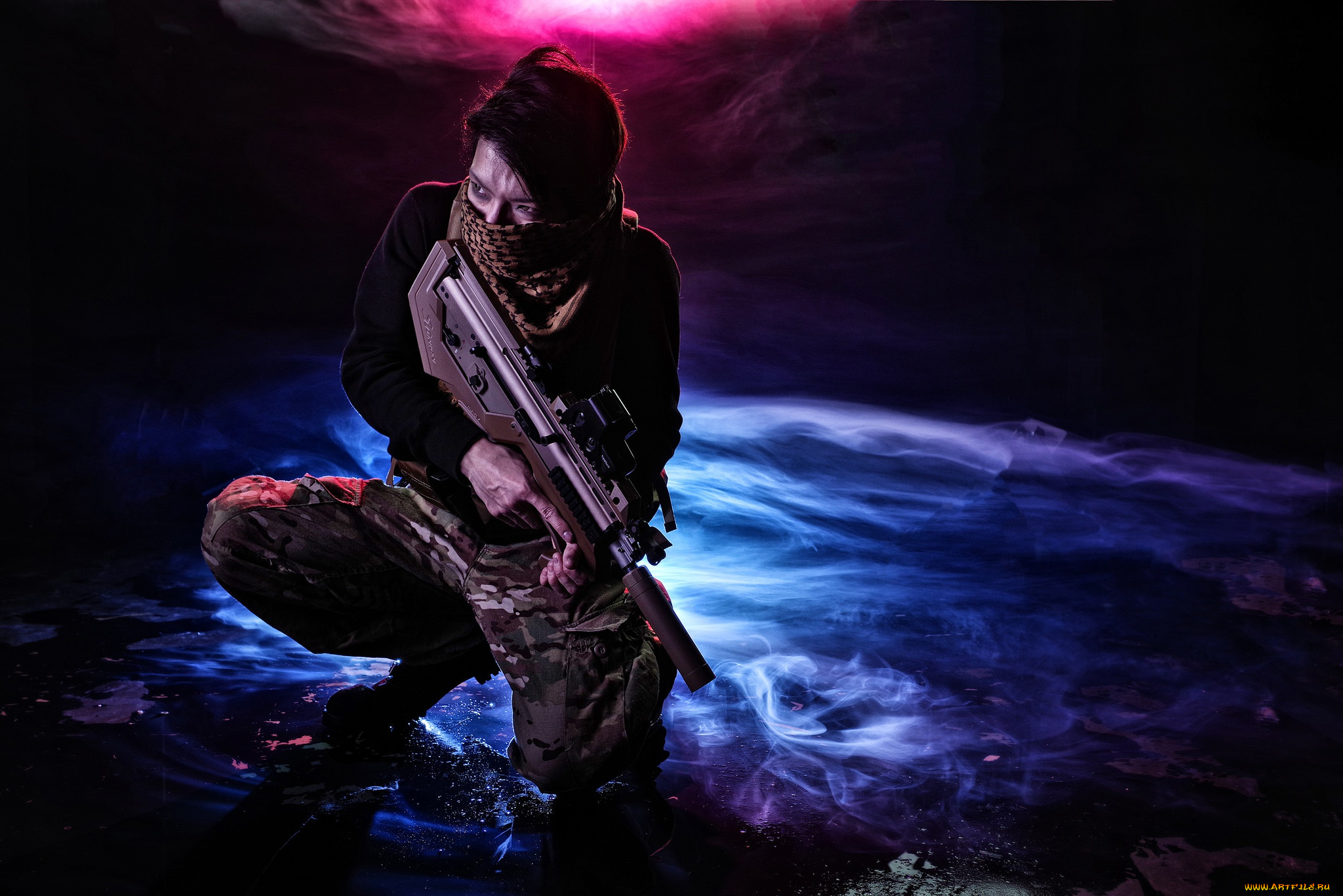 оружие, армия, спецназ, лицо, фон, мужчина