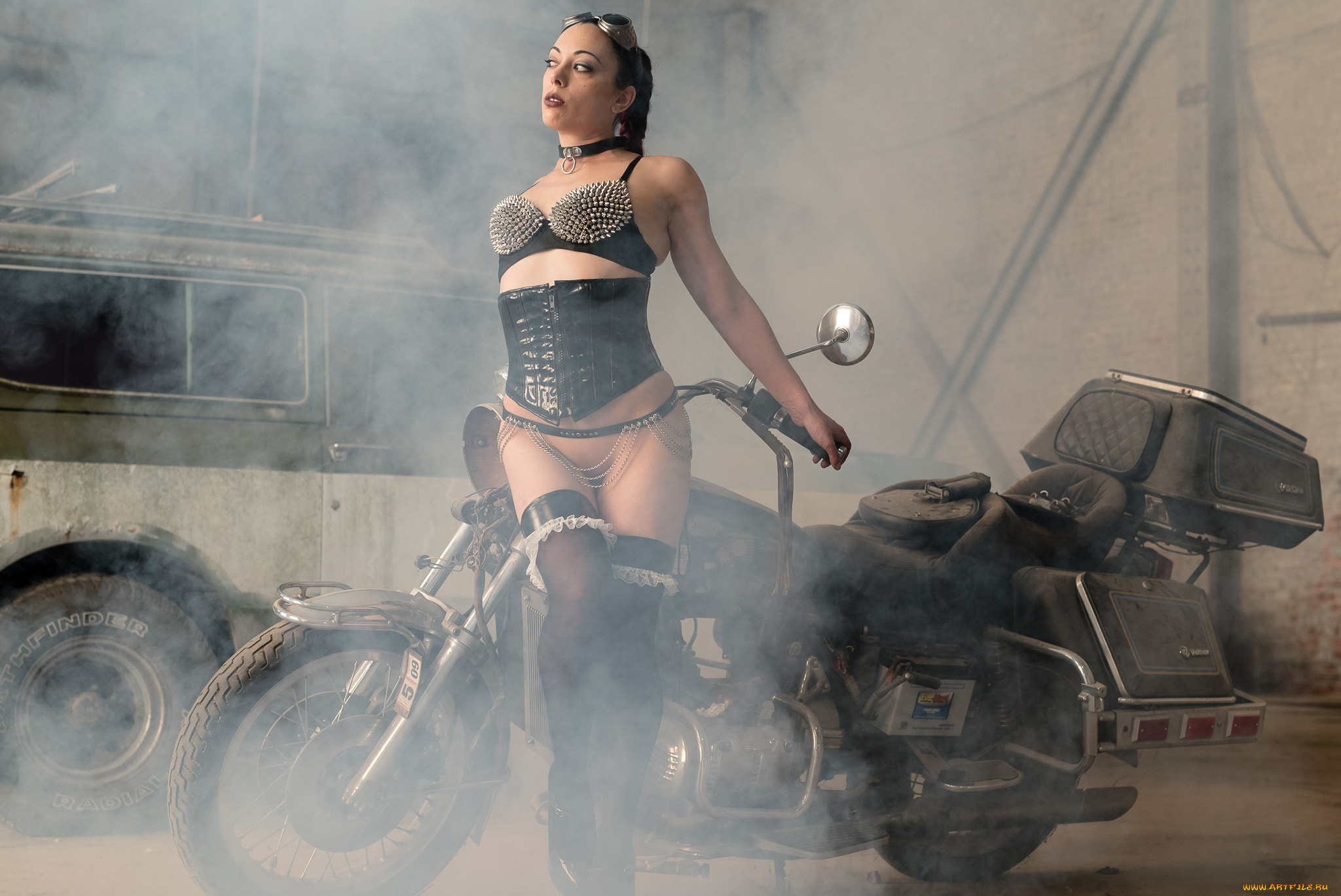 мотоциклы, мото, с, девушкой, девушки