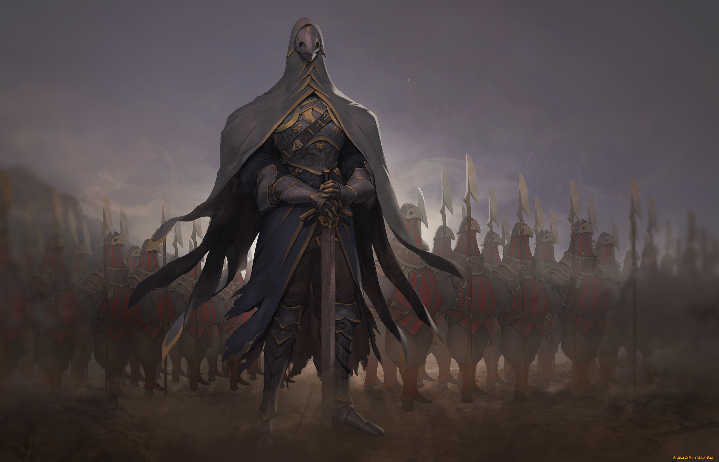 фэнтези, существа, униформа, меч, фон, существо