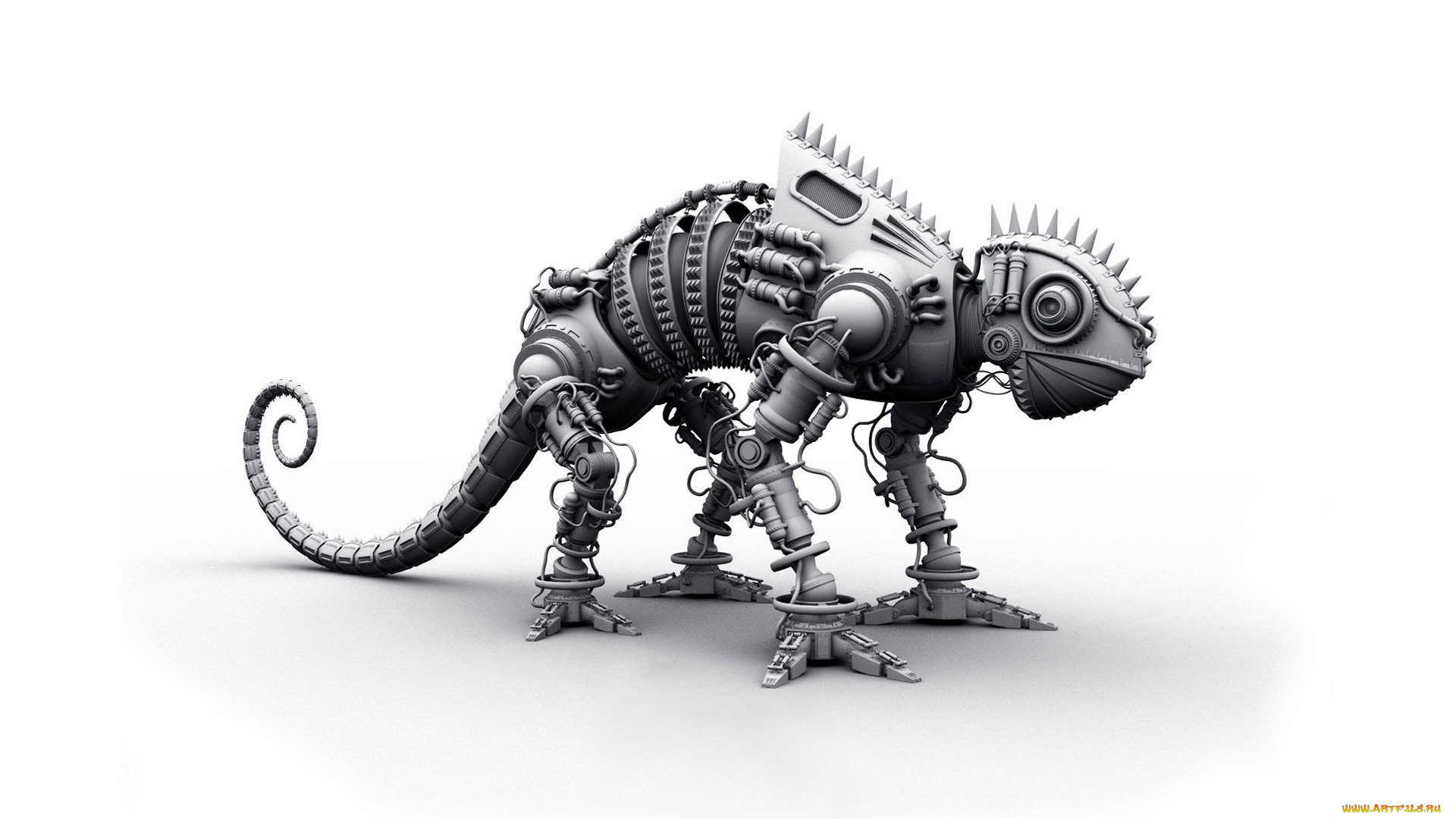 3д, графика, моделирование, , modeling, хамелеон, робот