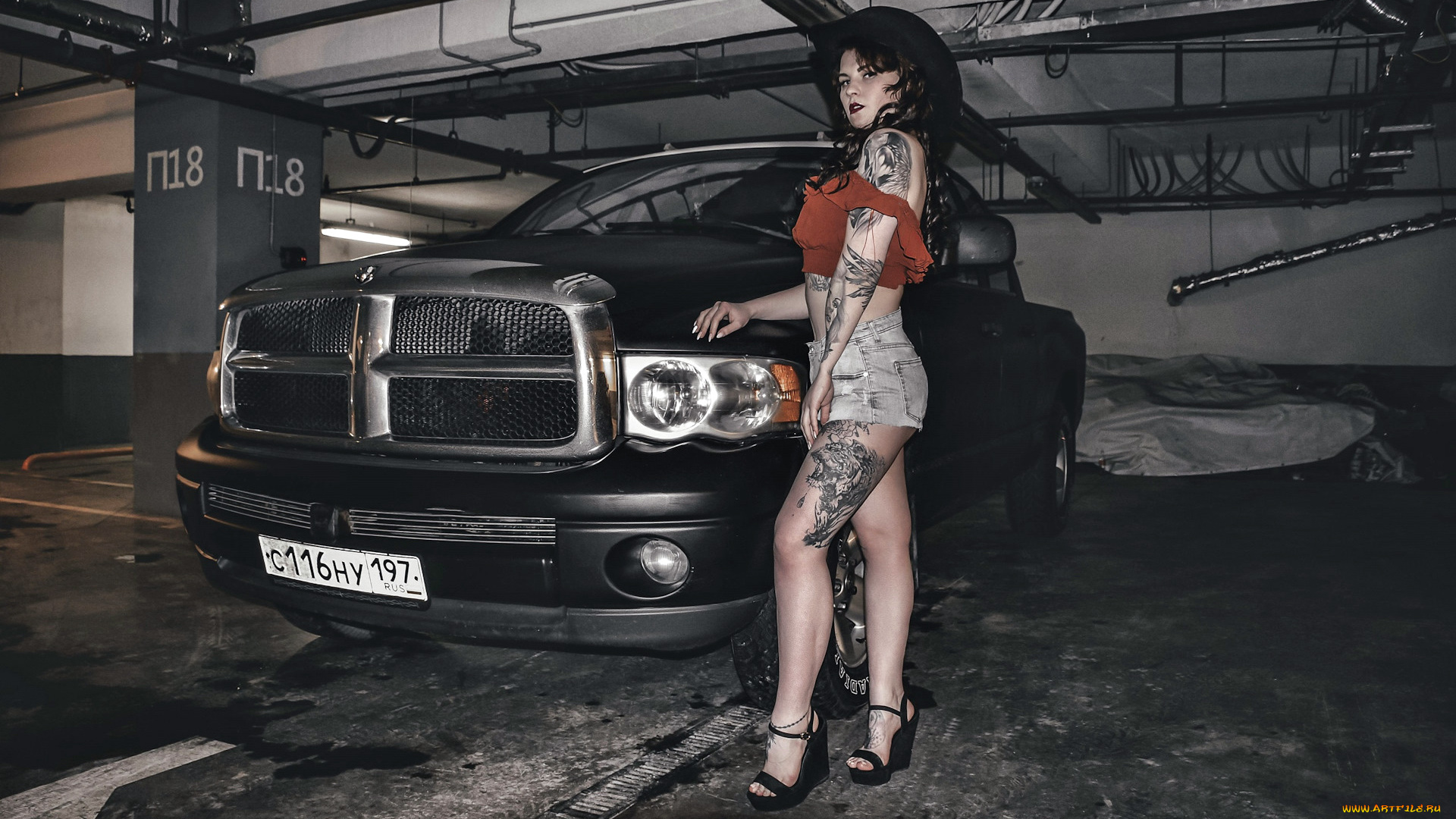 автомобили, -авто, с, девушками, dodge, ram