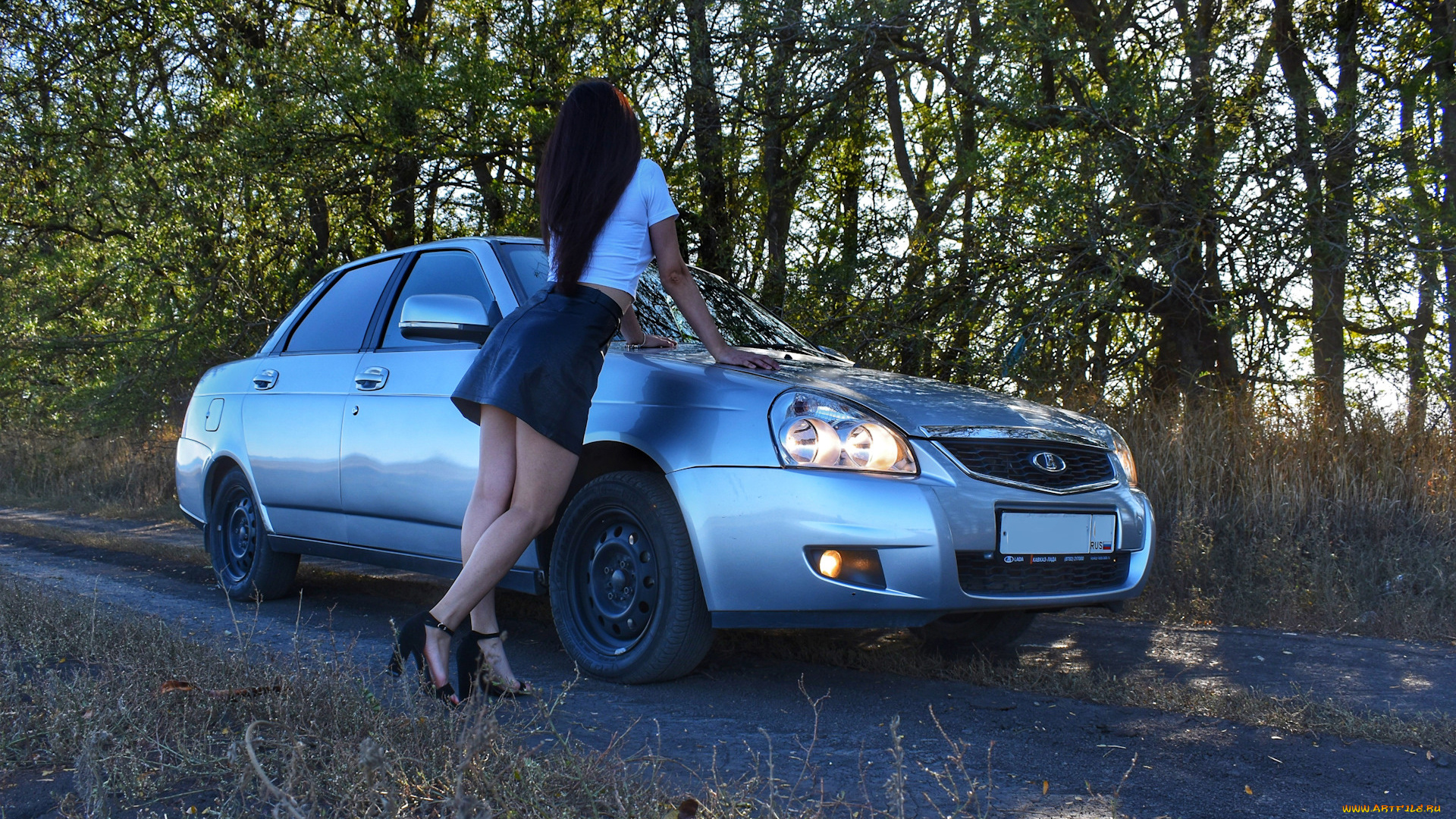 автомобили, -авто, с, девушками, lada, priora
