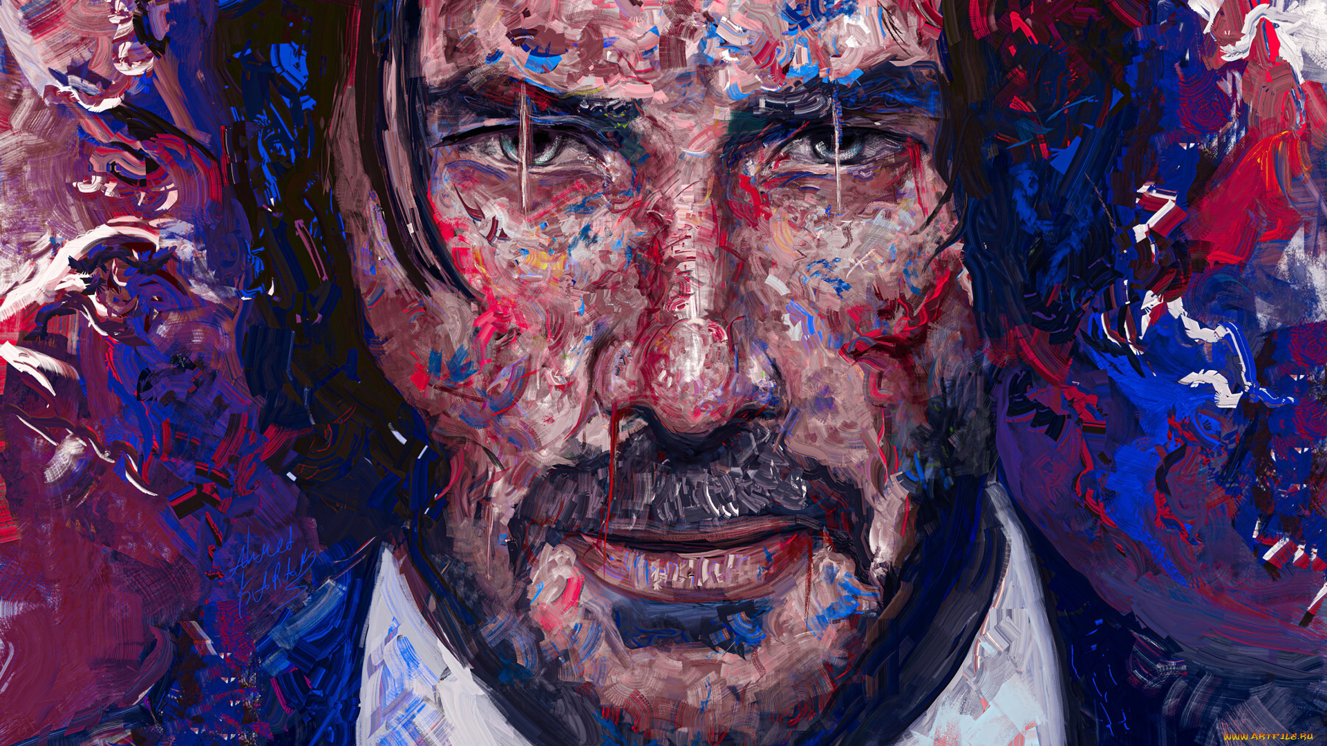 рисованное, кино, , мультфильмы, keanu, reeves, john, wick