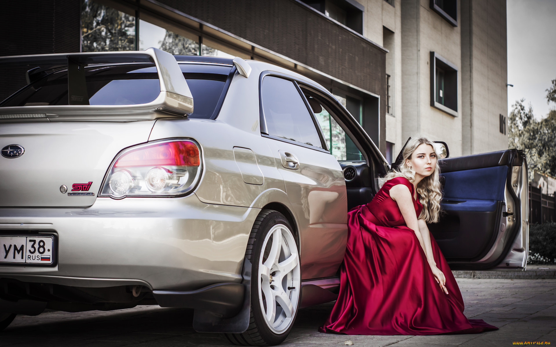 автомобили, -авто, с, девушками, subaru, impreza