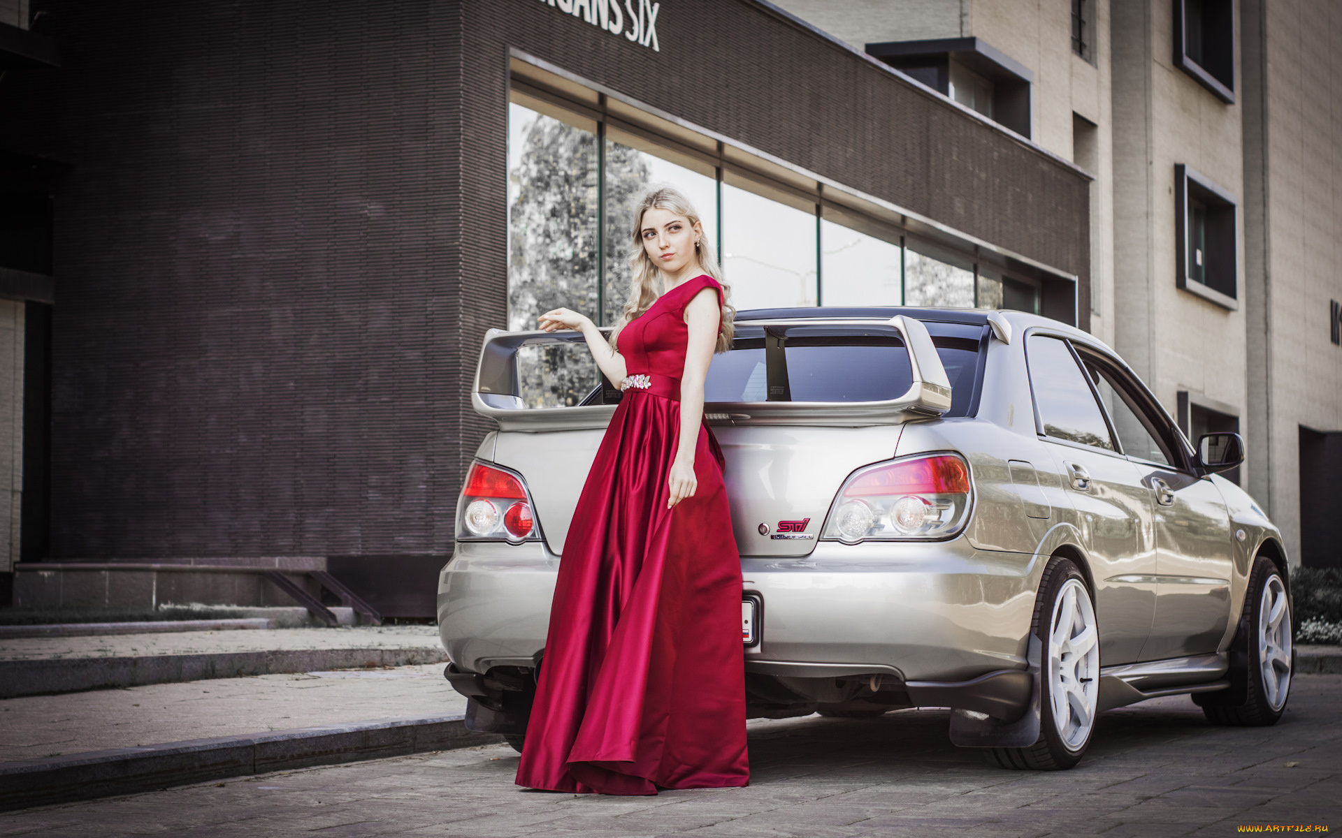 автомобили, -авто, с, девушками, subaru, impreza