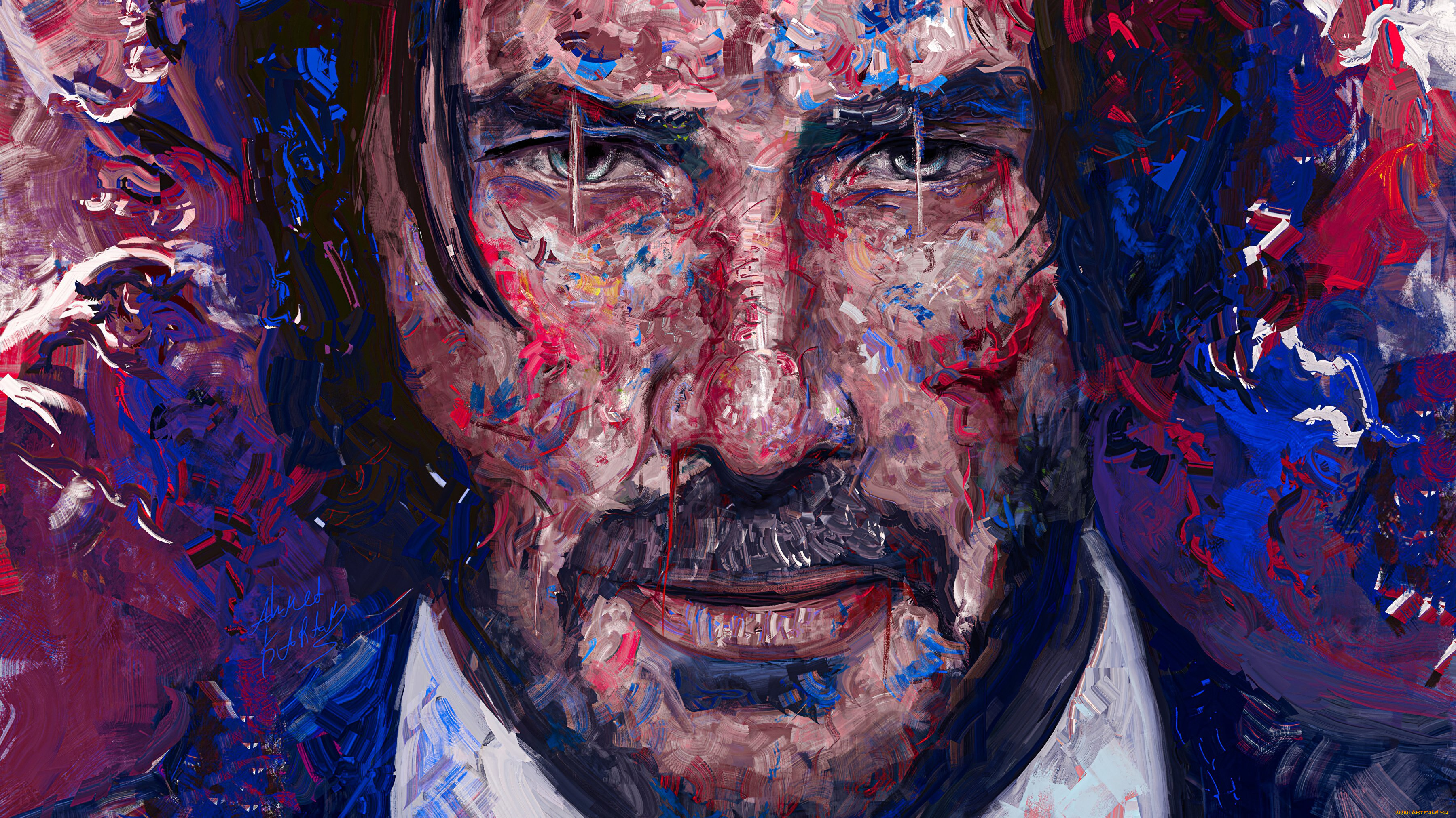 рисованное, кино, , мультфильмы, keanu, reeves, john, wick