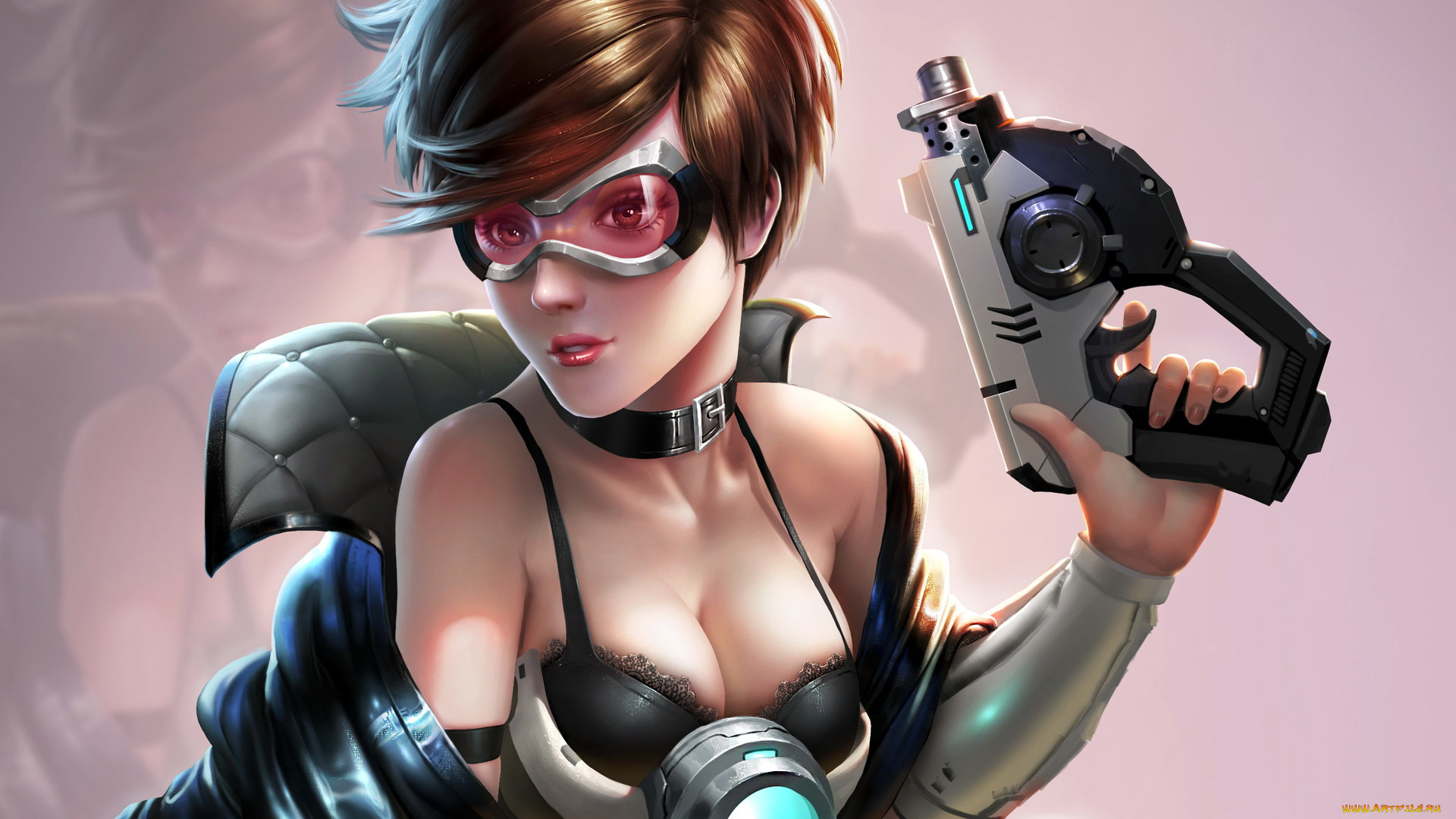 видео, игры, overwatch, tracer, очки, оружие