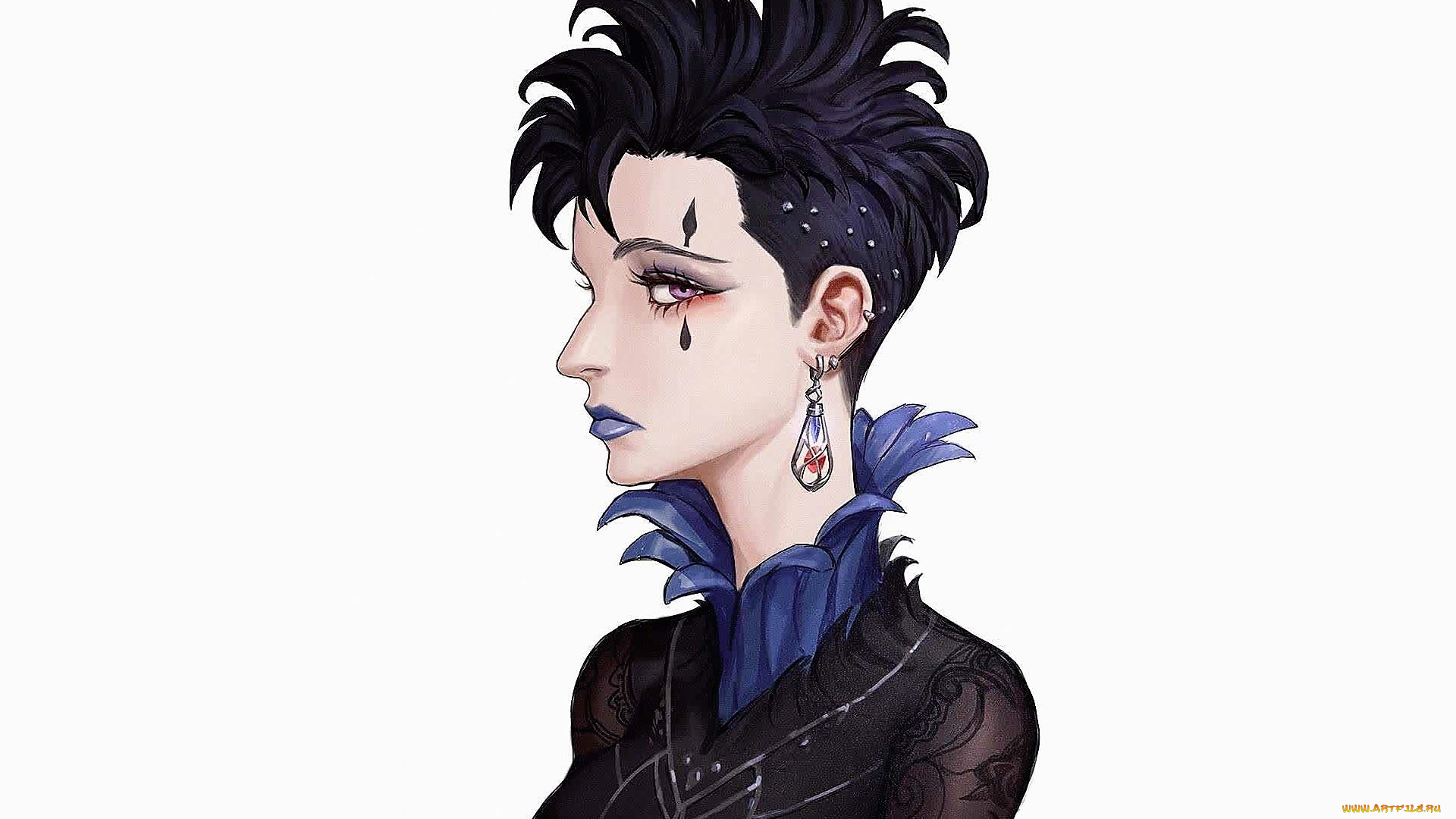 рисованное, люди, девушка, профиль