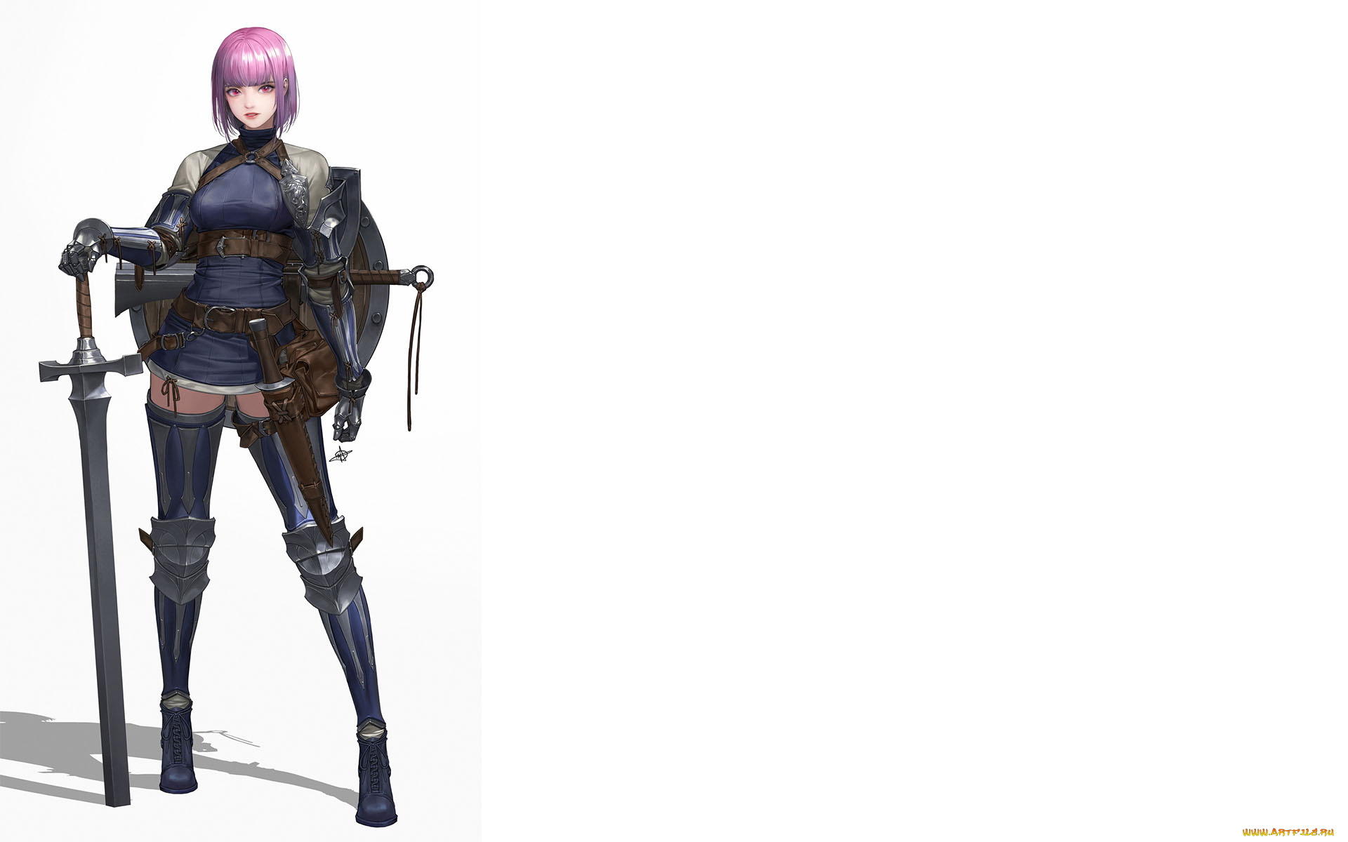 фэнтези, девушки, девушка, оружие, щит