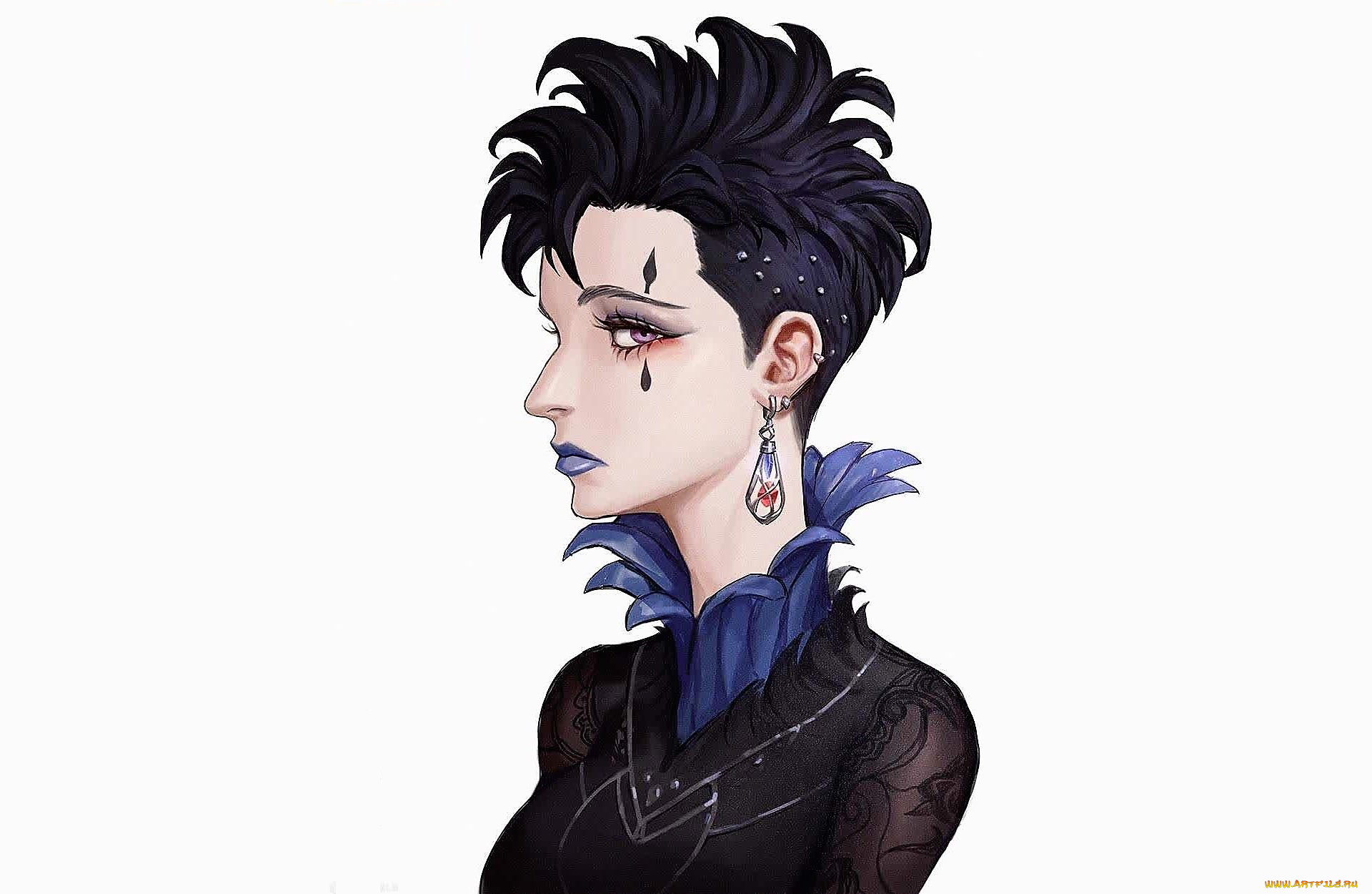 рисованное, люди, девушка, профиль