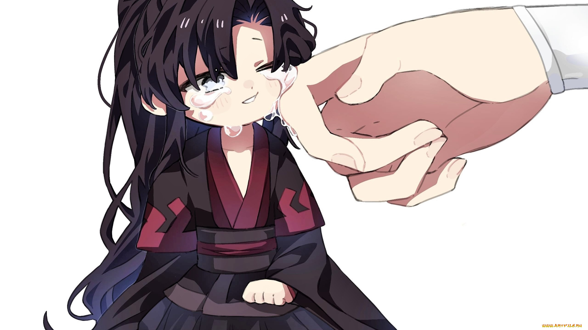 аниме, mo, dao, zu, shi, лань, ванцзи, вэй, усянь, рука, слеза