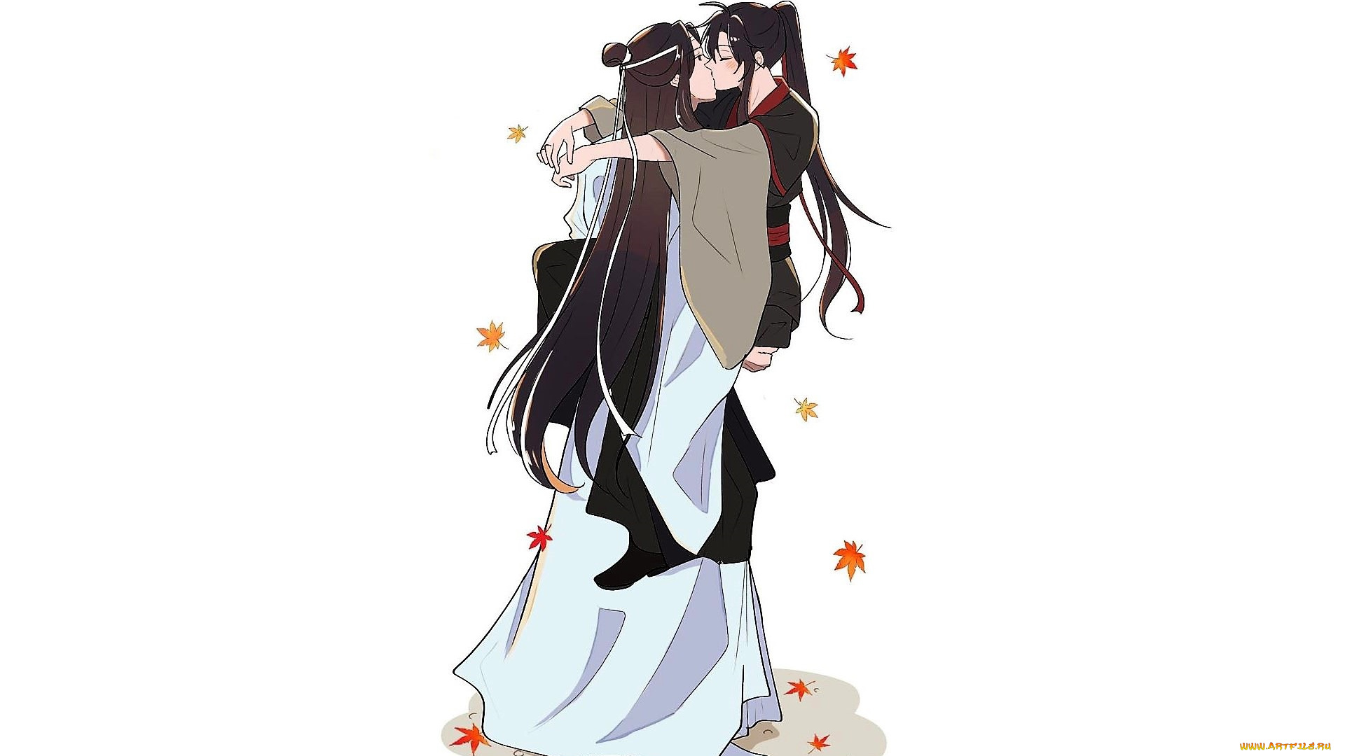 аниме, mo, dao, zu, shi, лань, ванцзи, вэй, усянь, поцелуй