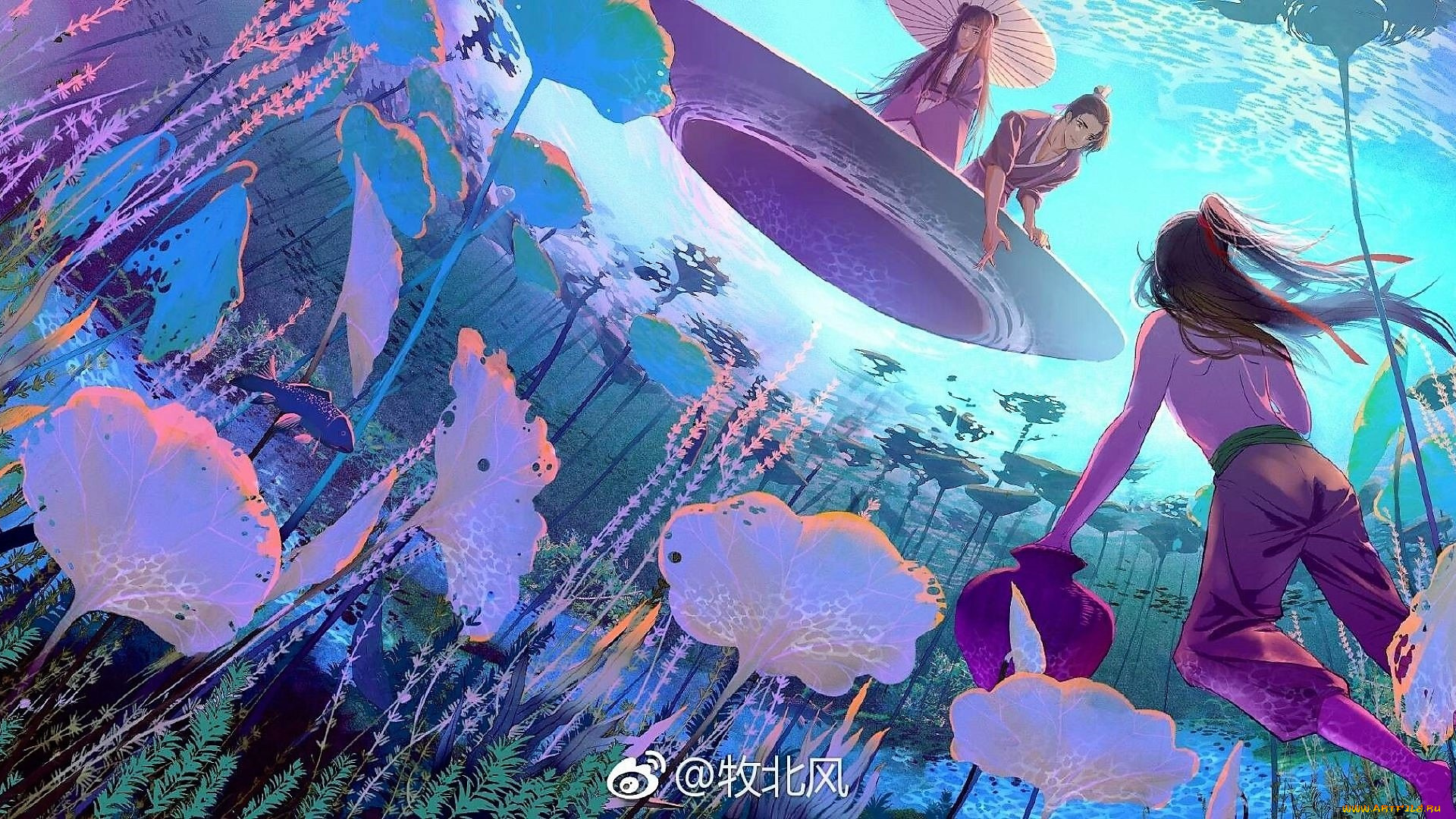 аниме, mo, dao, zu, shi, вэй, усянь, цзян, янли, чэн, лодка, озеро