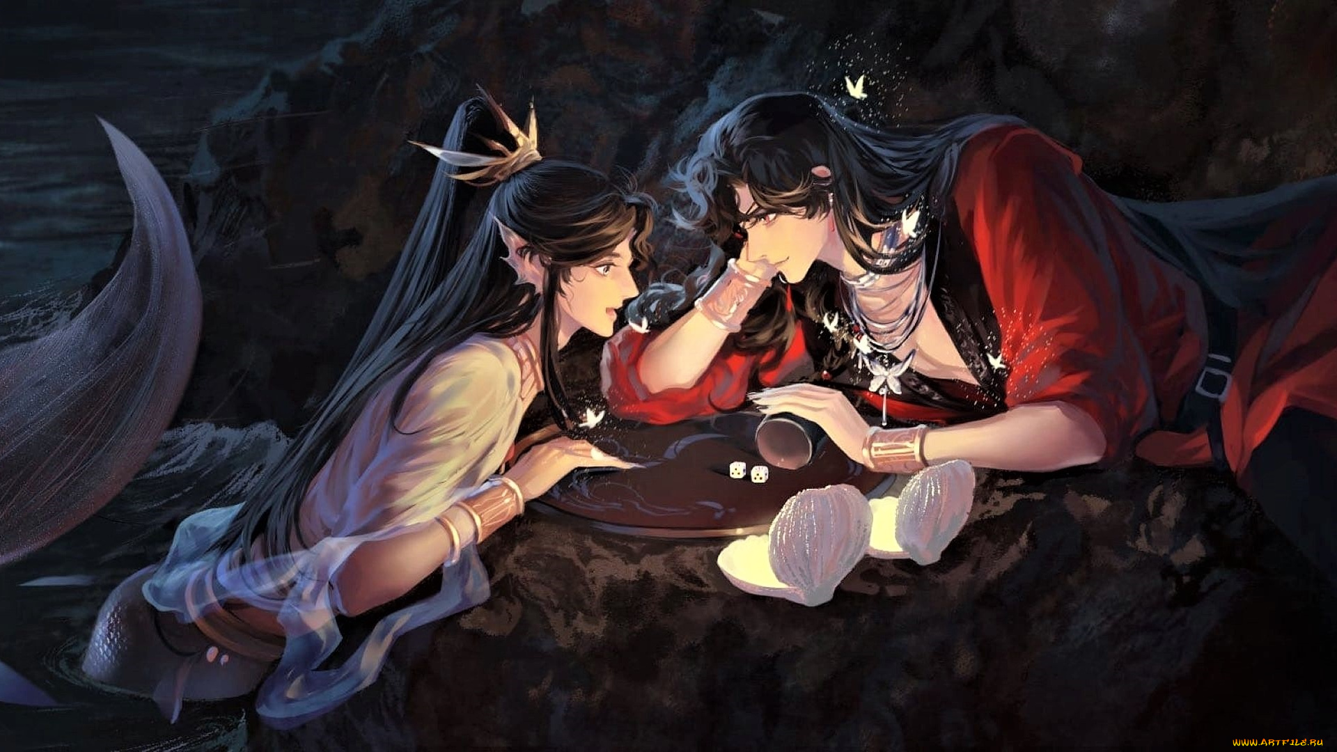 аниме, tian, guan, ci, fu, хуа, чен, се, лянь, русалка, игра