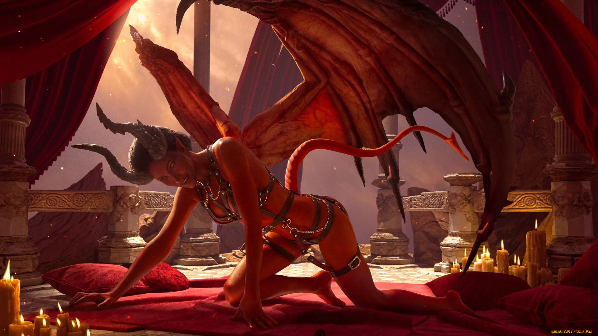 3д, графика, фантазия, , fantasy, демонесса