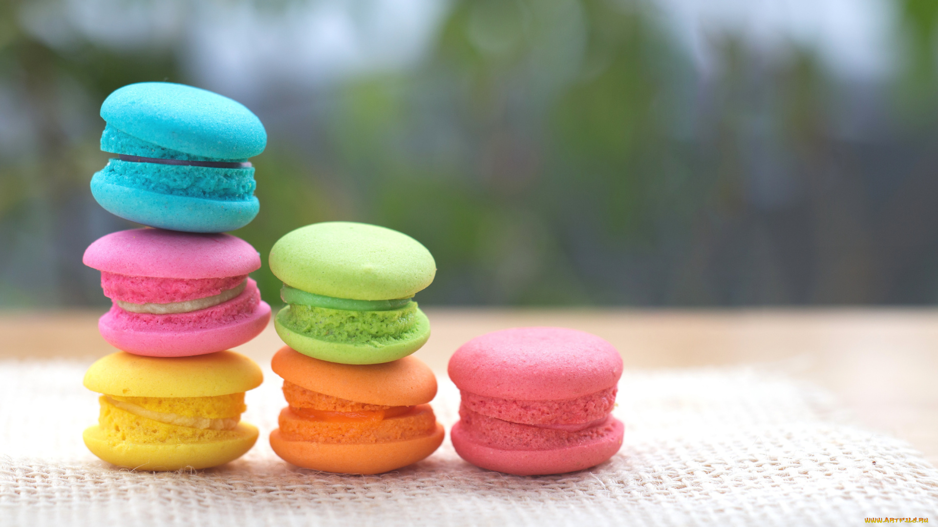 еда, макаруны, лакомство, печенье, ассорти