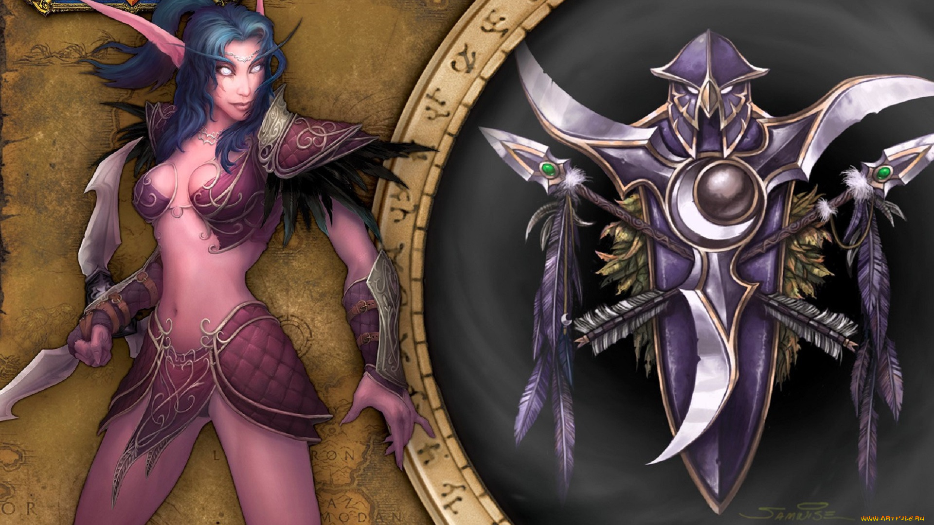 видео, игры, world, of, warcraft, персонаж, оружие